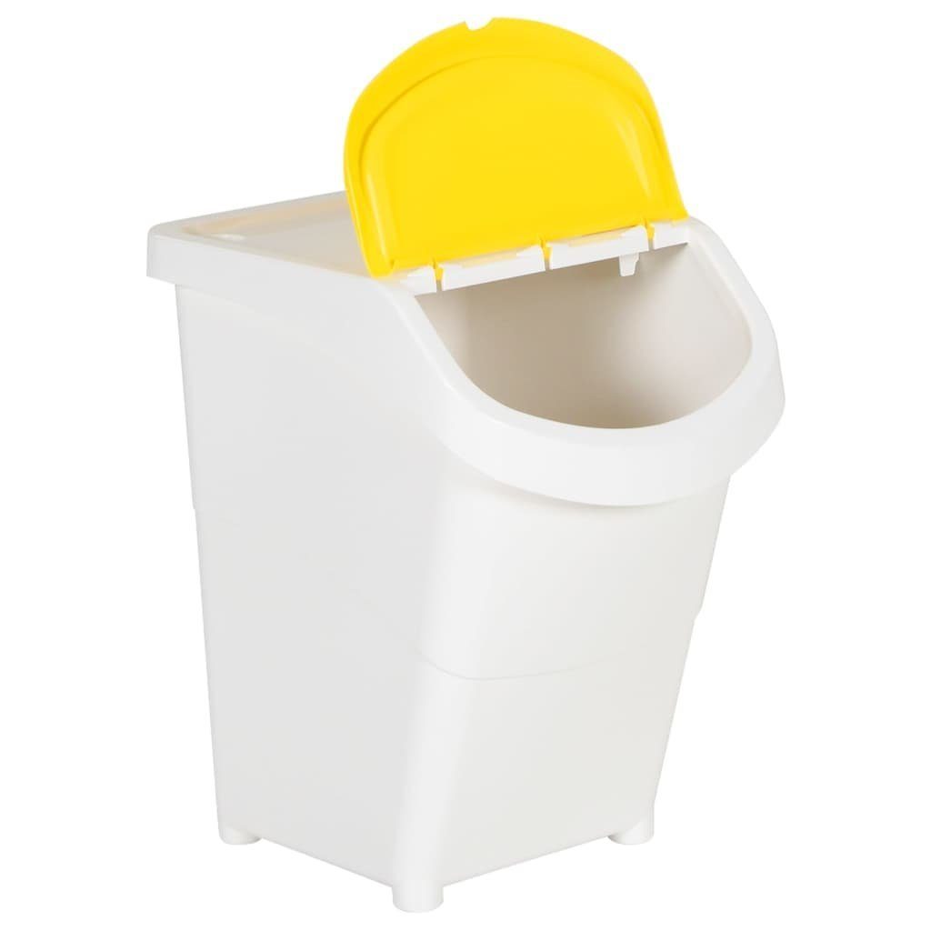 Mülleimer Abfallbehälter 120 L Deckeln Weiß Stk. Stapelbar vidaXL PP 3 mit