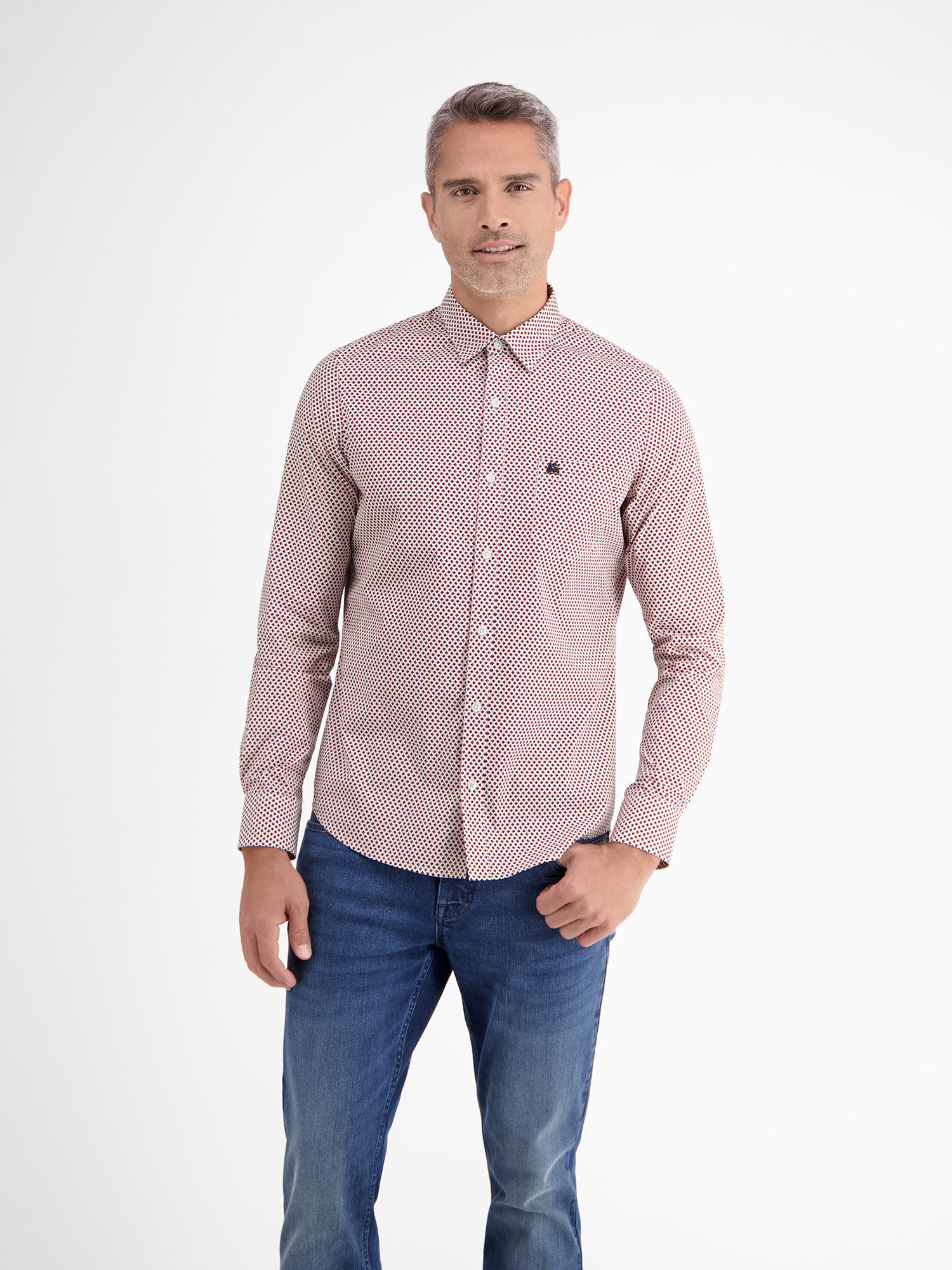 LERROS Langarmhemd LERROS Langarmhemd, modisch-minimal bedruckt günstig online kaufen