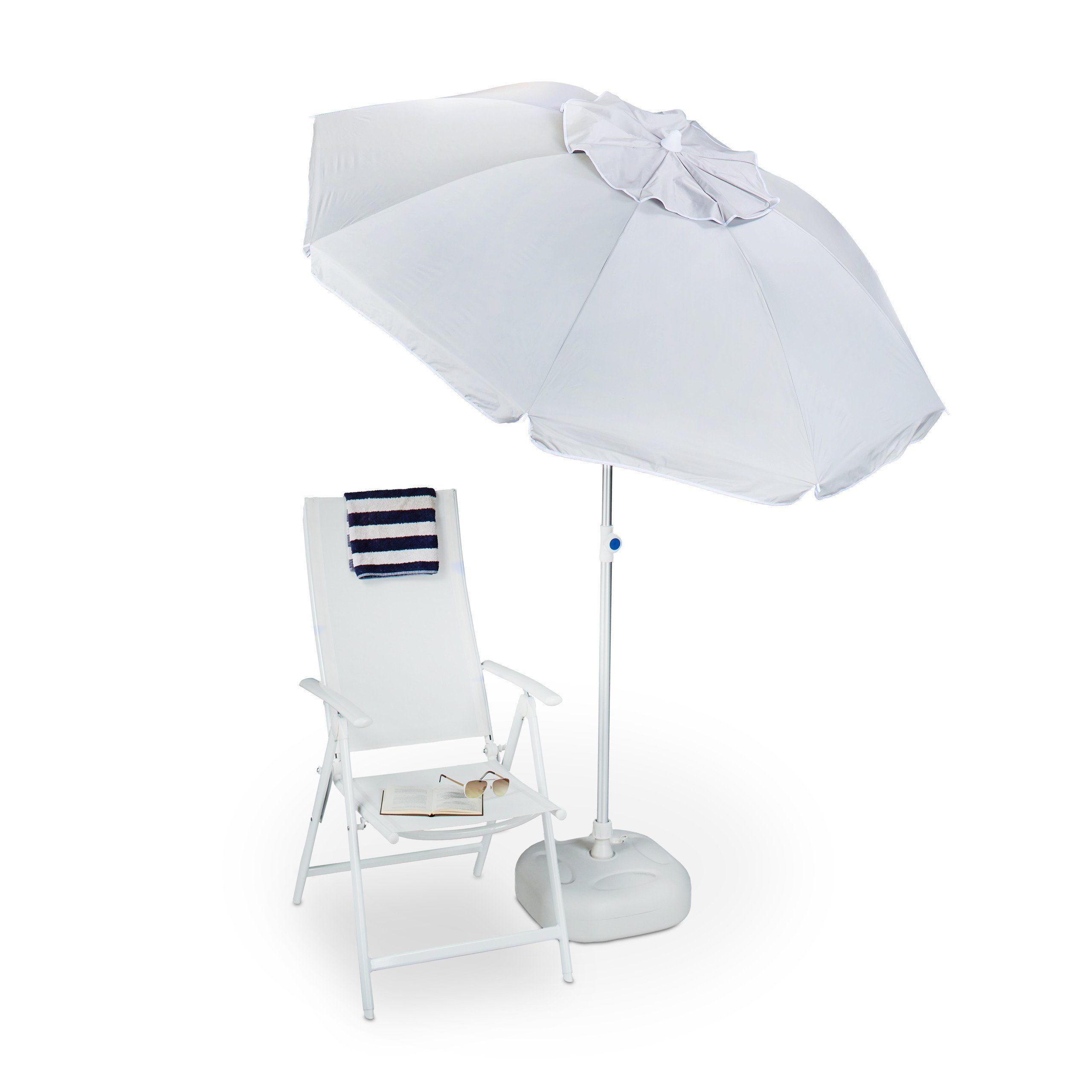 relaxdays Sonnenschirm 180 cm, Anthrazit günstig online kaufen