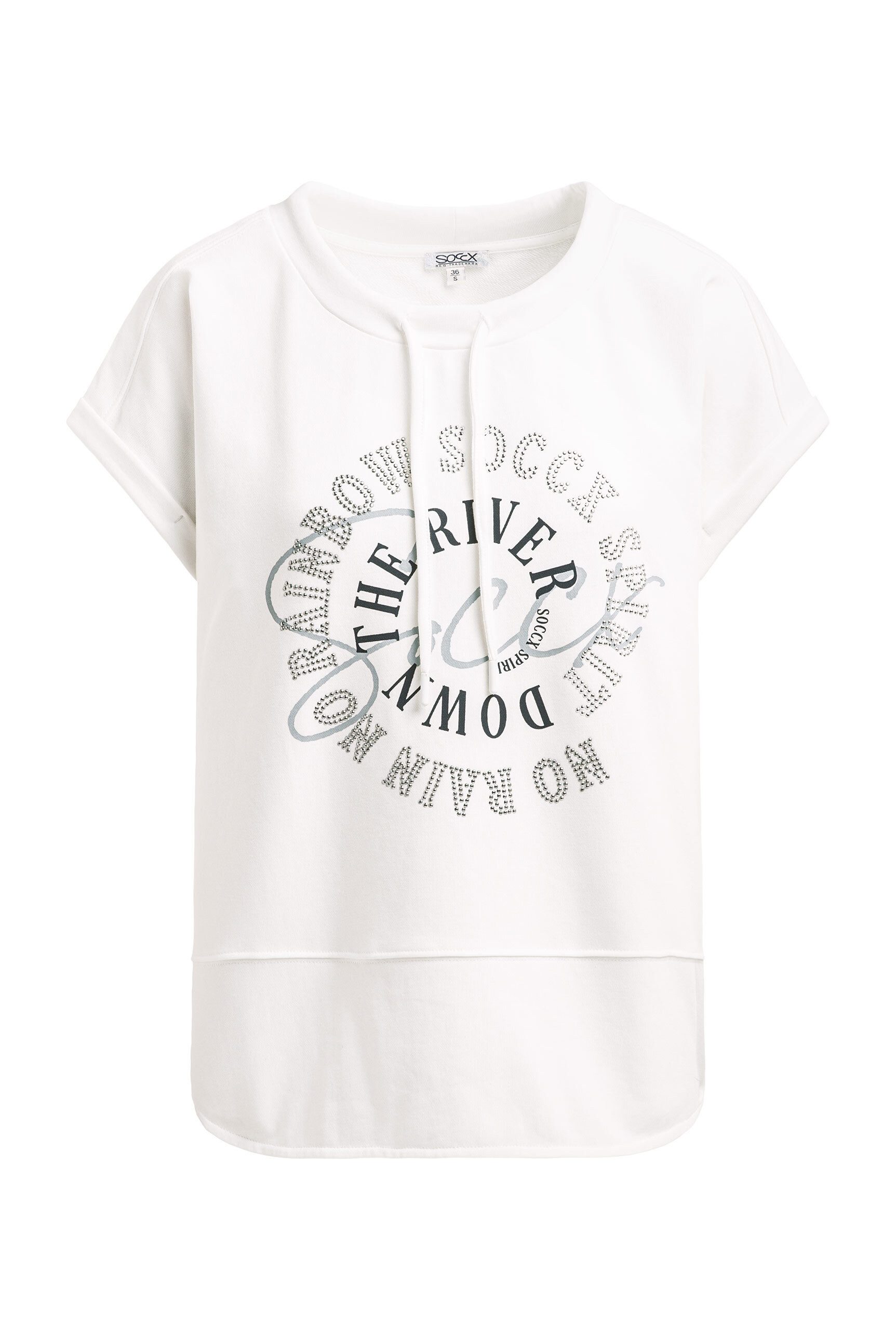 SOCCX Rundhalsshirt mit Seitenschlitze günstig online kaufen