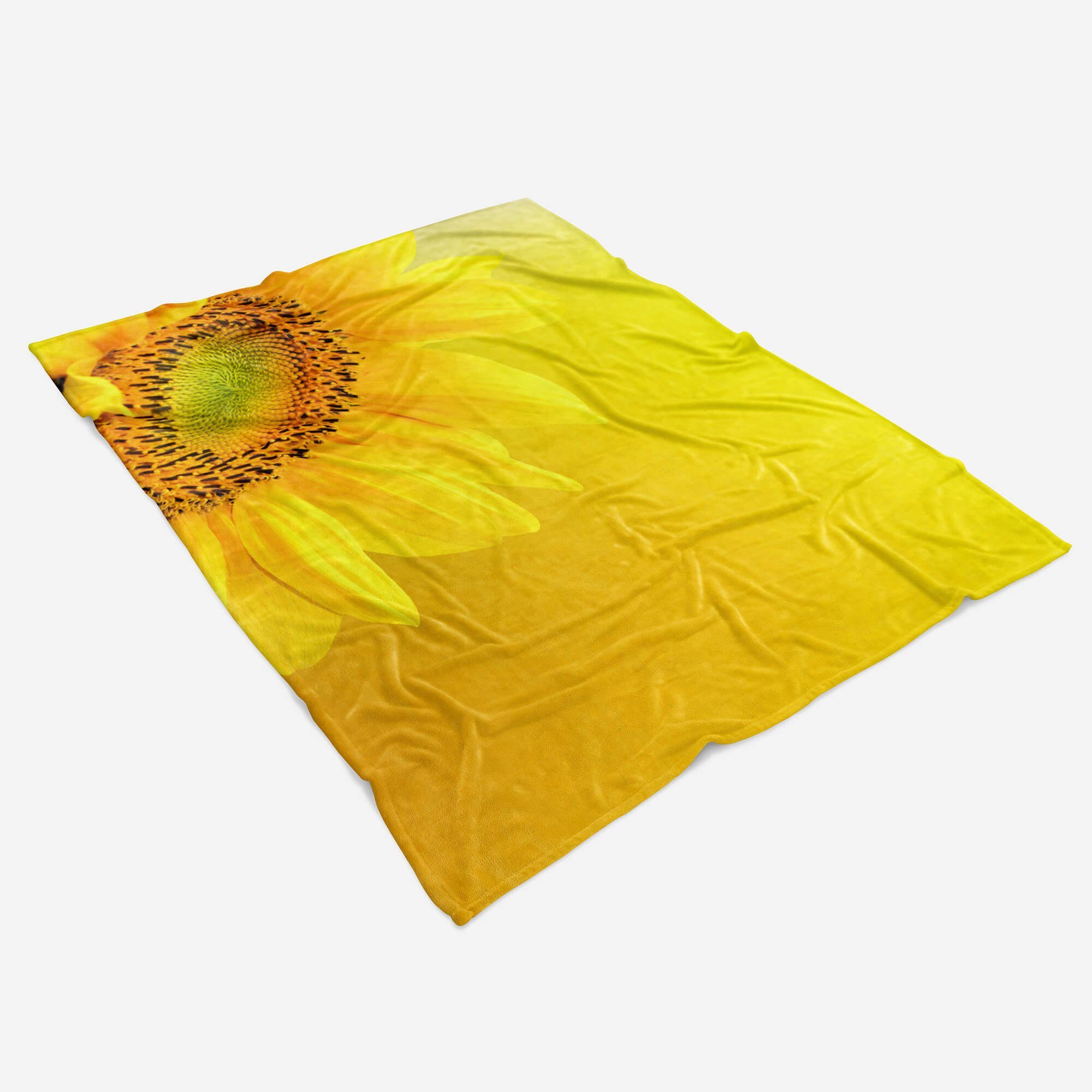 mit Fotomotiv Kuscheldecke Gelb Sonnenblume Strandhandtuch Art S, Handtuch Baumwolle-Polyester-Mix (1-St), Handtuch Handtücher Sinus Saunatuch