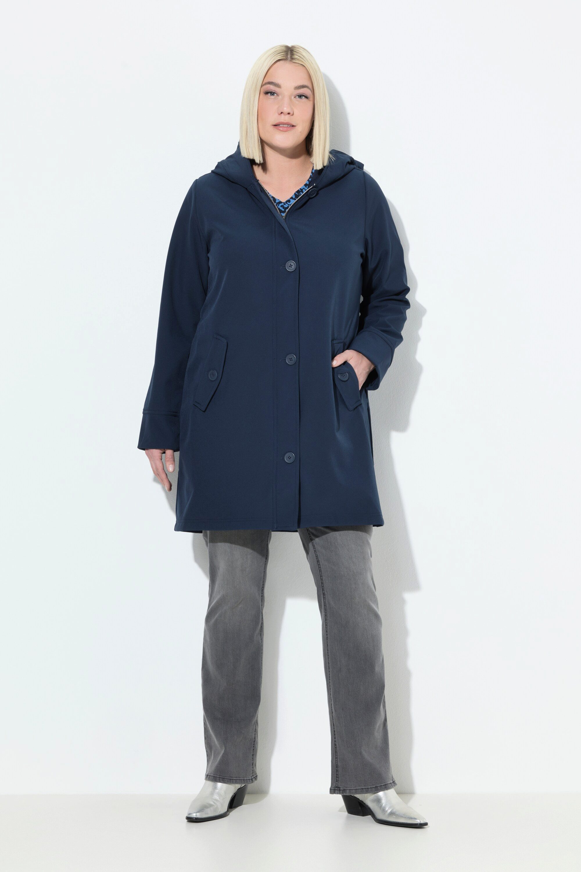 Ulla Popken Wintermantel HYPRAR Softshell-Mantel wasserabweisend Kapuze günstig online kaufen