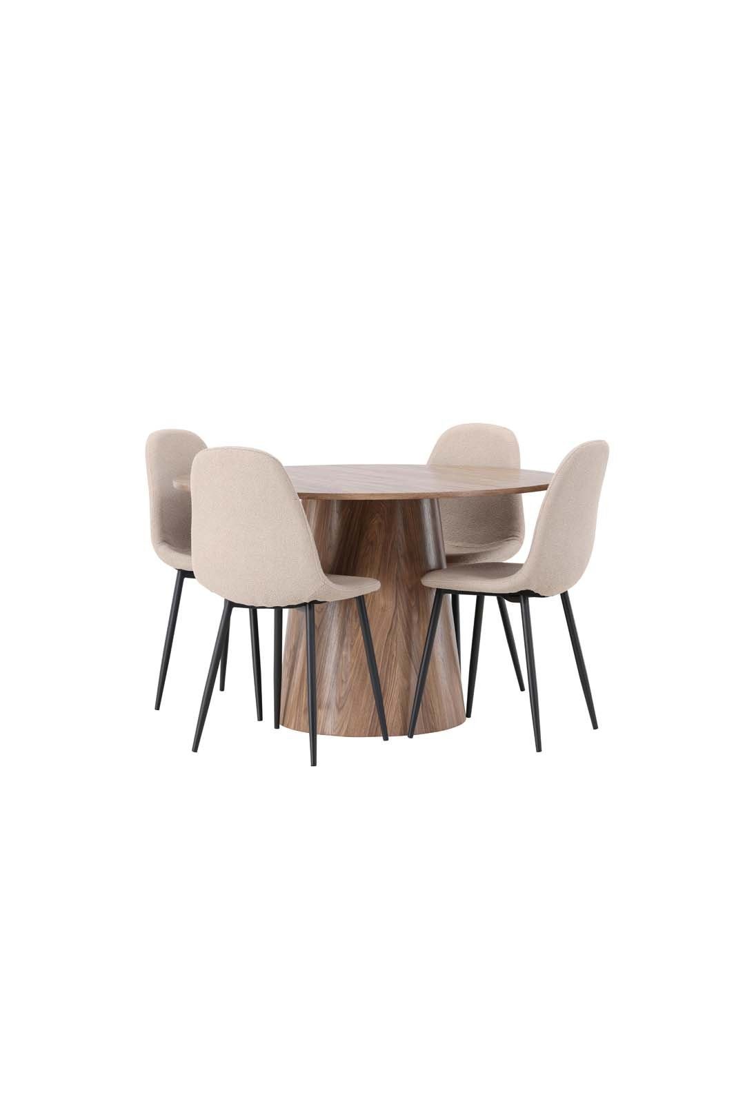 ebuy24 Essgruppe Lanzo Essgruppe Tisch natur und 4 Polar Stühle bei günstig online kaufen