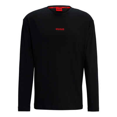 HUGO Langarmshirt Linked LS Shirt mit Marken-Schriftzug auf der Brust
