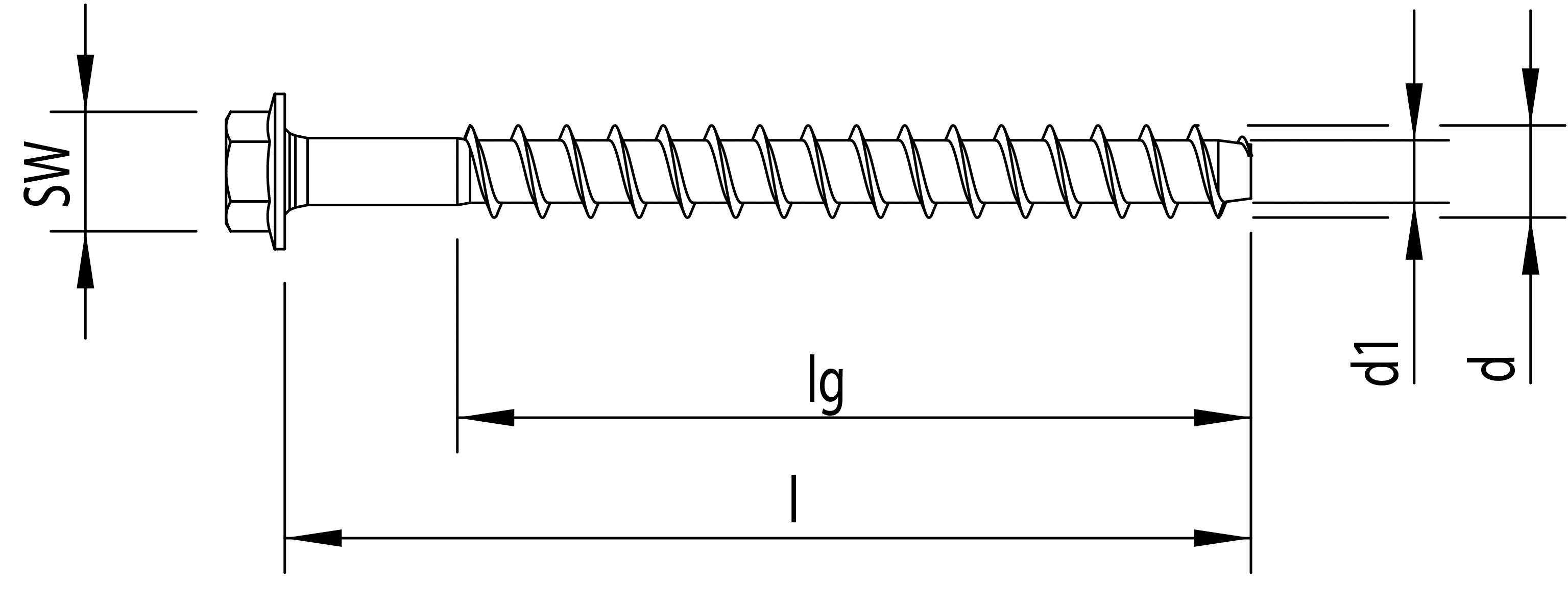 HECO Schrauben Betonschraube MULTI-MONTI-plus SS Betonschraube, Sechskantkopf mit angepr. Scheibe, (25 St)