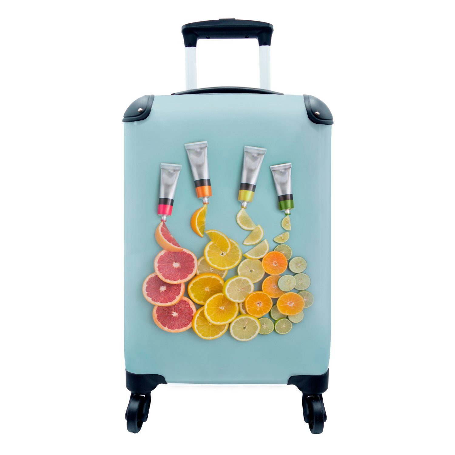 MuchoWow Handgepäckkoffer Obst - Farben Farbe, für Reisetasche rollen, Trolley, Rollen, Reisekoffer - mit Ferien, Handgepäck 4