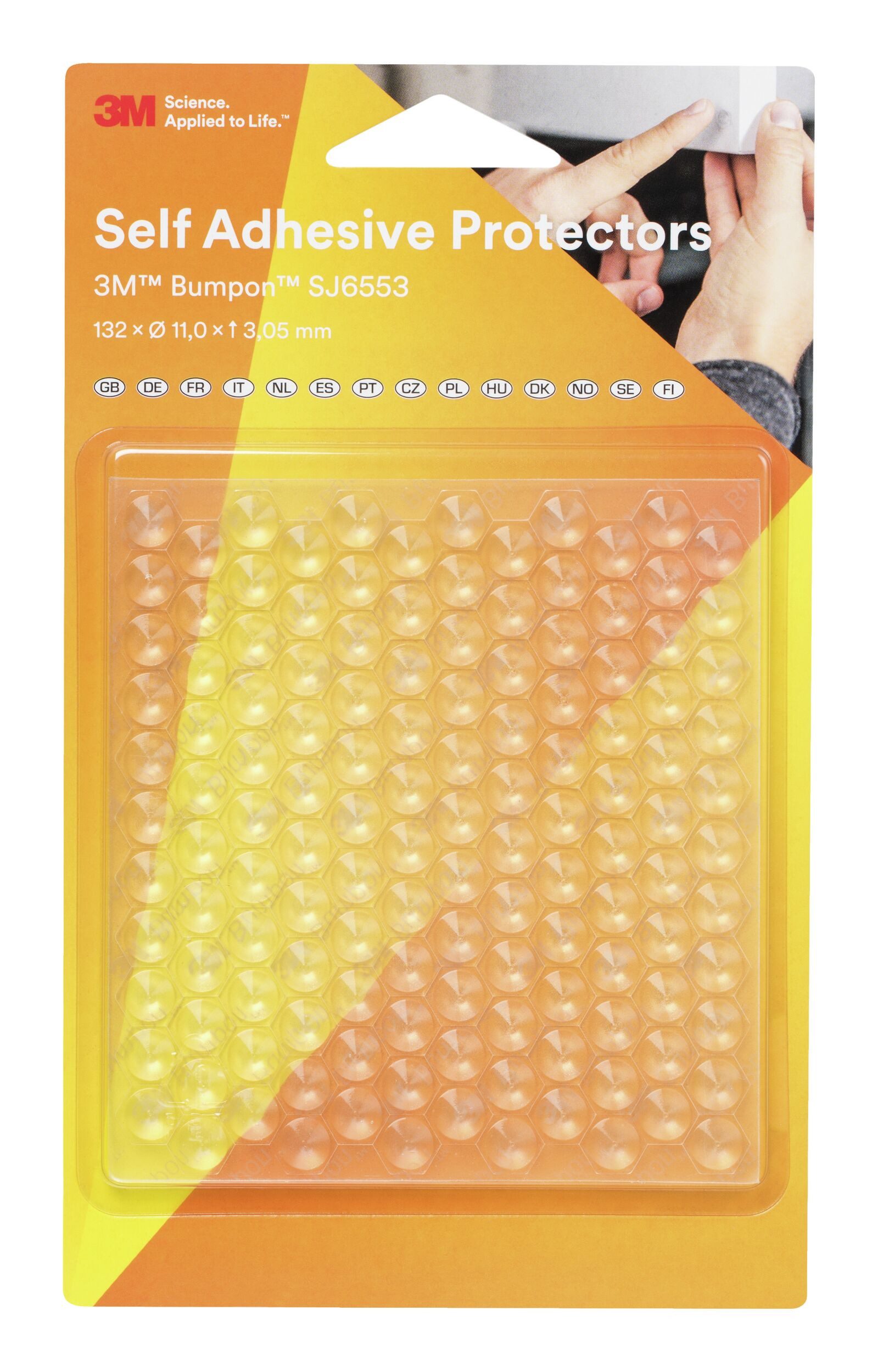 3M Klebeband (132-St., 132 Stück) Bumpon, Elastikpuffer Transparent 11 x 3,05 mm