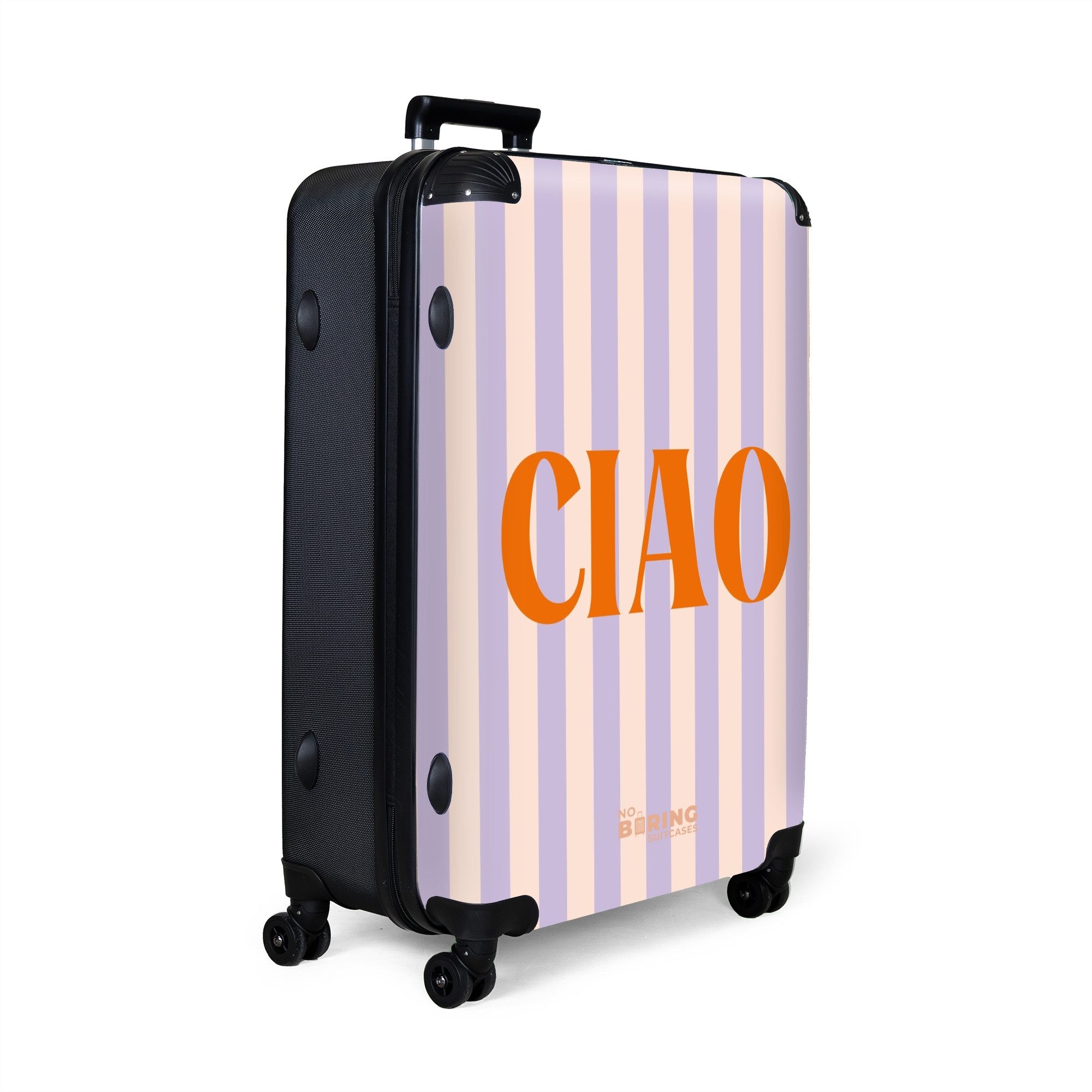 NoBoringSuitcases.com© Hartschalen-Trolley Das Zitat "ciao" in Pastellfarbe günstig online kaufen