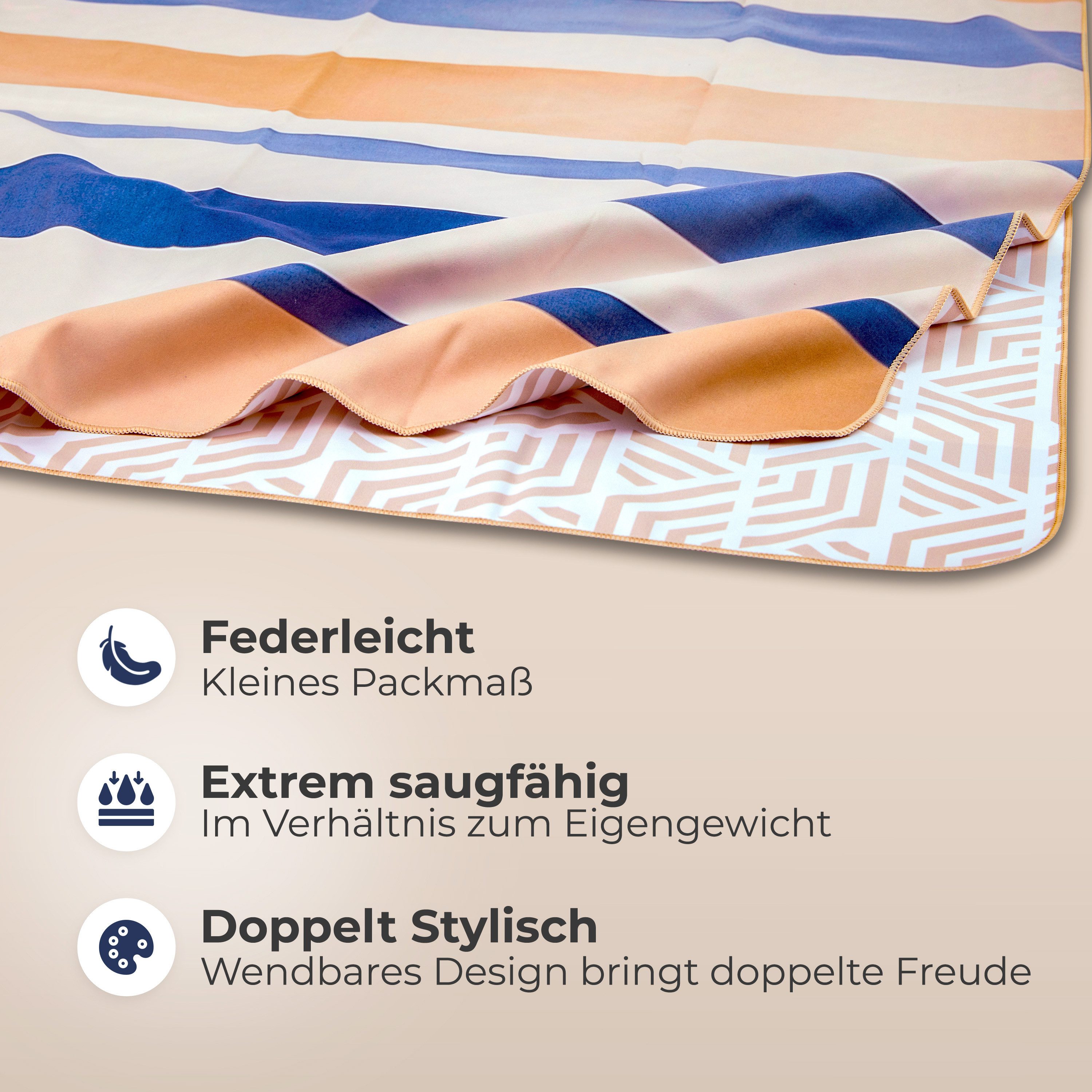 NirvanaShape Strandtuch Reise Handtuch Strandtuch XXL - Strandhandtuch, Mikrofaser Badetuch