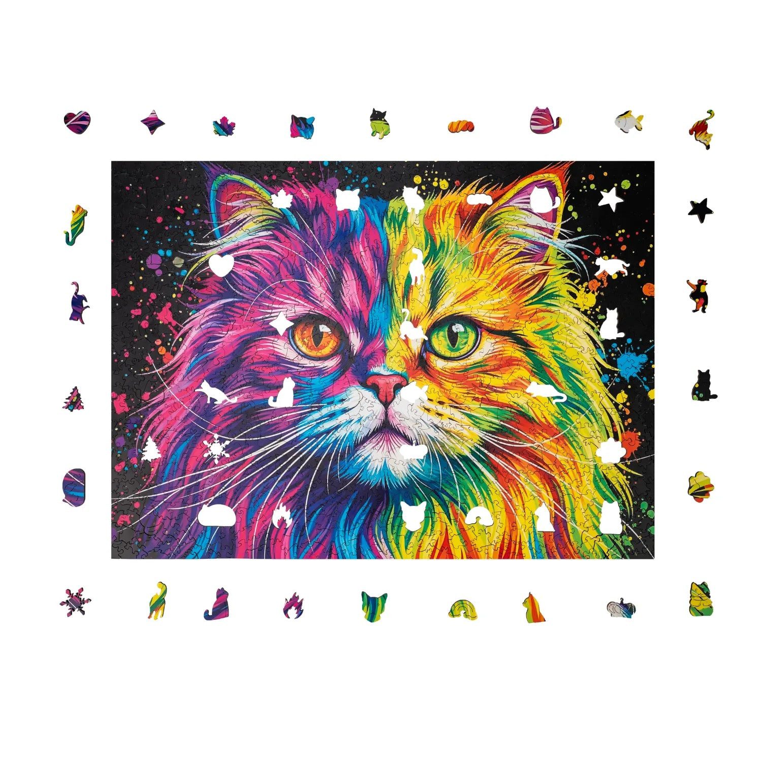 MagicHolz Puzzle Bunte Perserkatze Holzpuzzle (2D), 1000 Puzzleteile