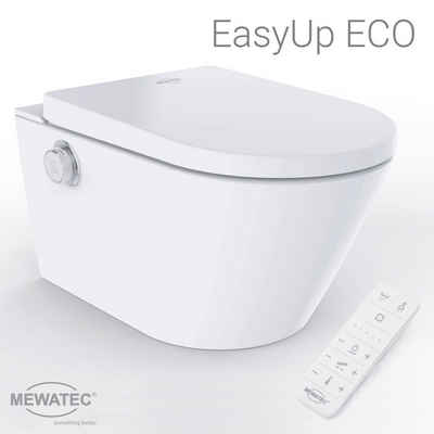 MEWATEC Dusch-WC »EasyUp Eco«, wandhängend, Komplett-Set, - Die Marken Dusch WC Komplettanlage mit klassischen Dusch-Funktionen und EasyUp Schnelllöse-Funktion von Deckel/Brille