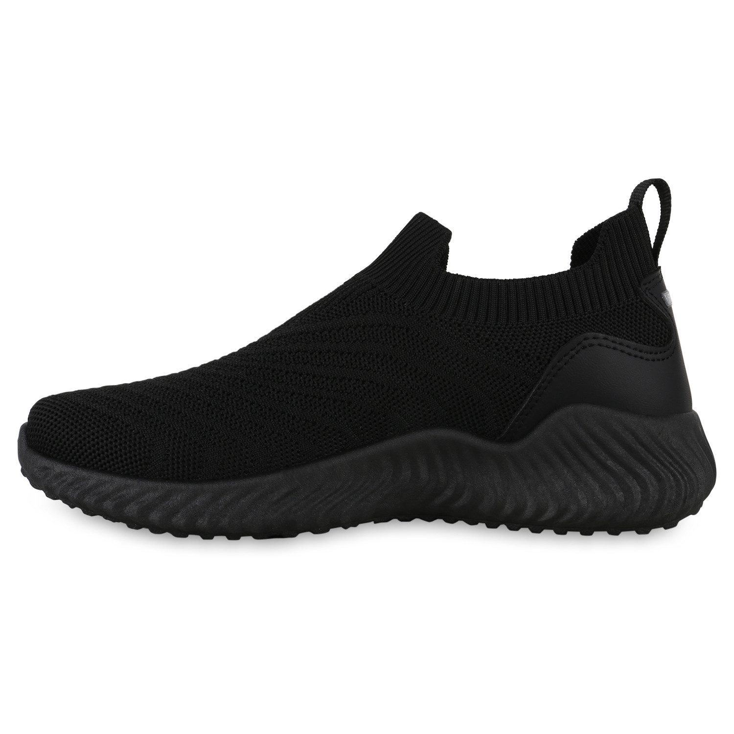 VAN HILL 841677 Laufschuh Damen Slip Ons Sportschuhe Sportliche Strick Profil-Sohle