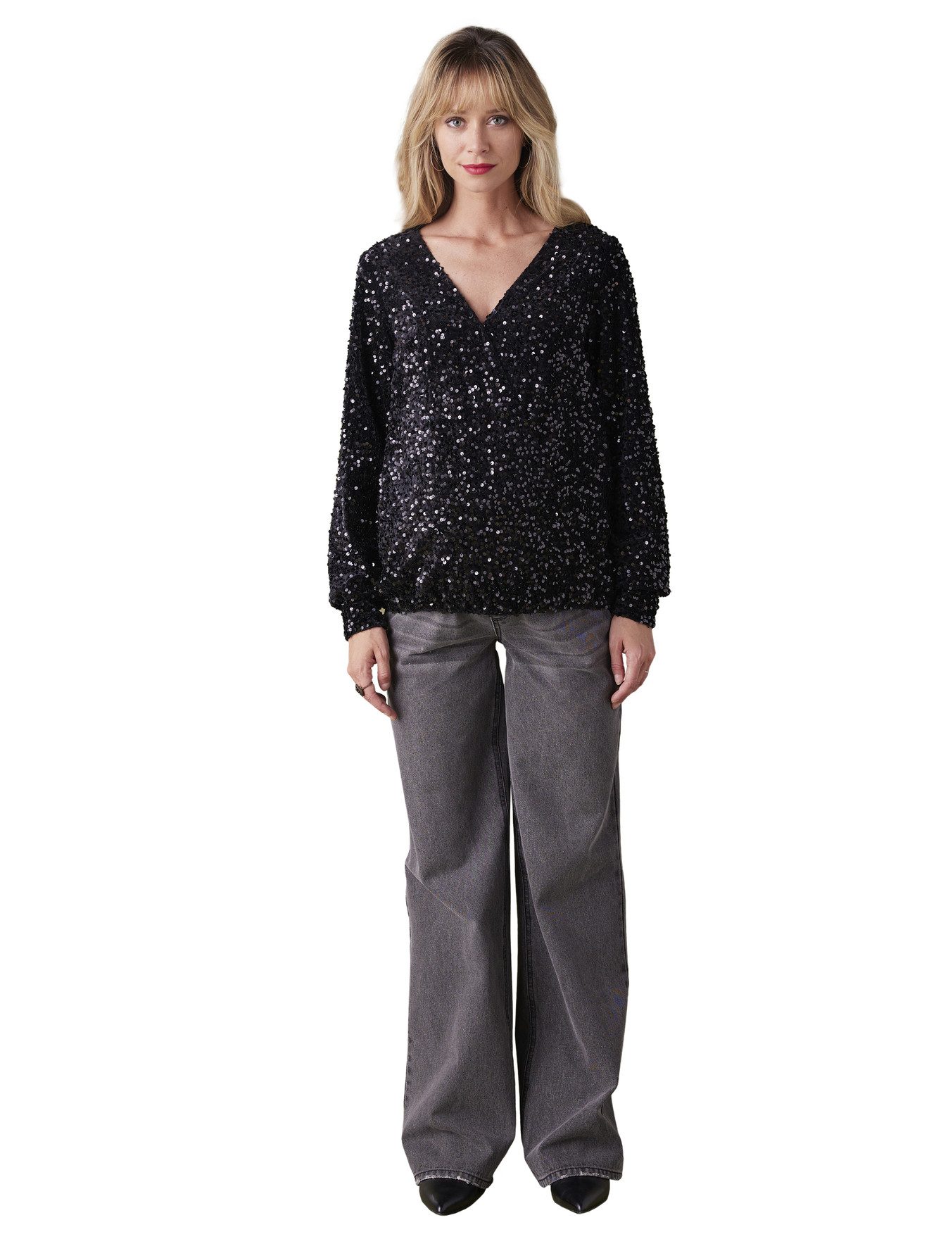 Envie de Fraise Umstandsshirt Paillettenbluse für Schwangerschaft und Stillzeit