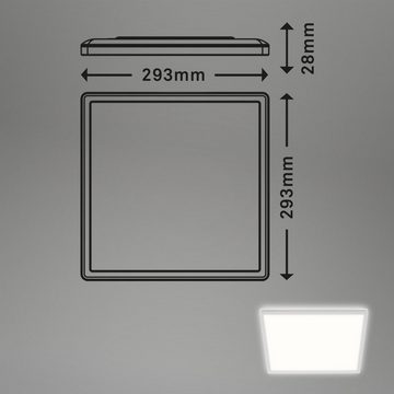 Briloner Leuchten LED Panel 7156-416, ultraflach, indirektes Licht, LED fest verbaut, Neutralweiß, Deckenlampe, 29,3x29,3x2,8cm, Weiß, 18W, Wohnzimmer, Schlafzimmer