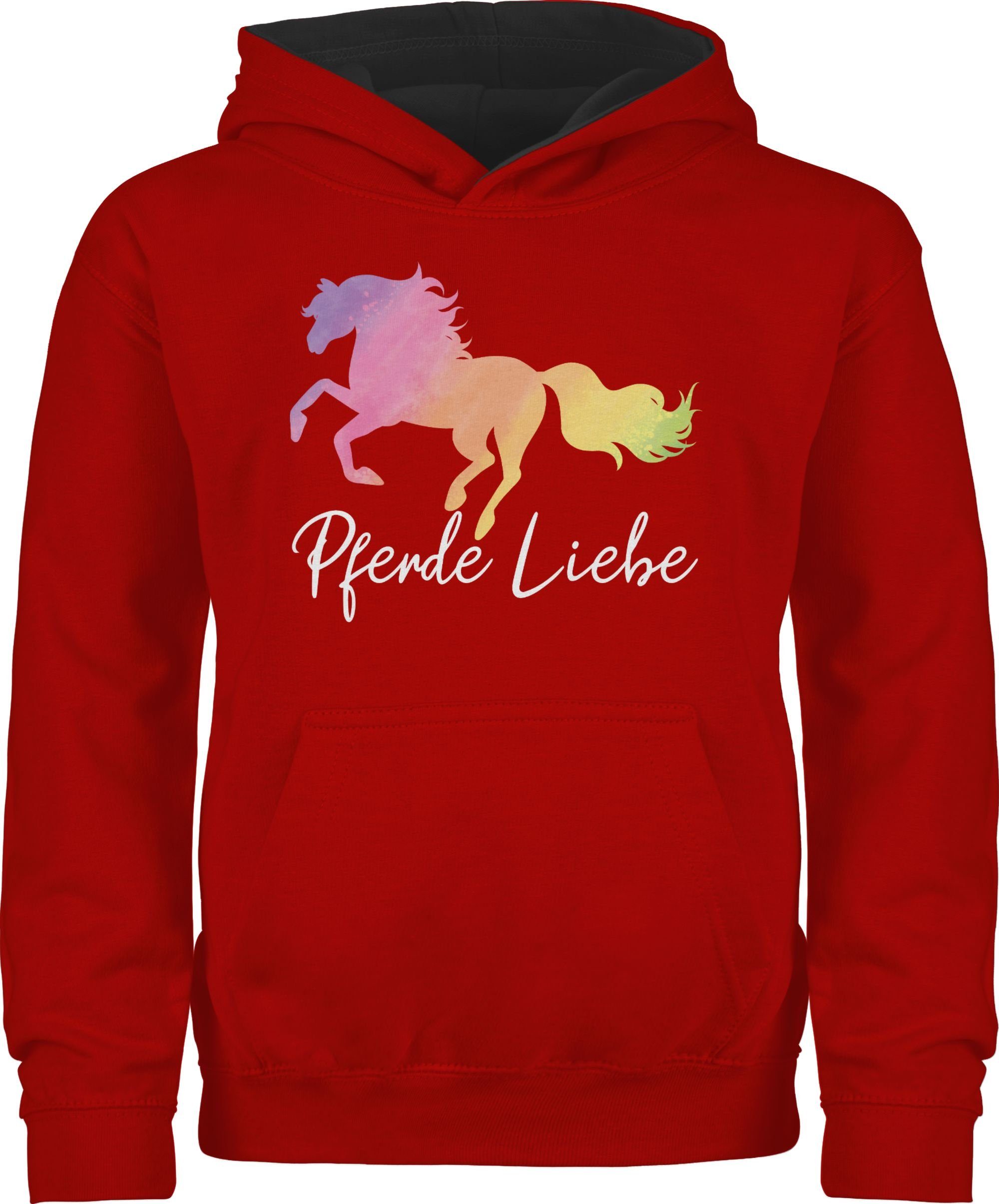 Liebe Pferde Rot/Schwarz buntem Pferd Pferd Shirtracer mit Hoodie 2