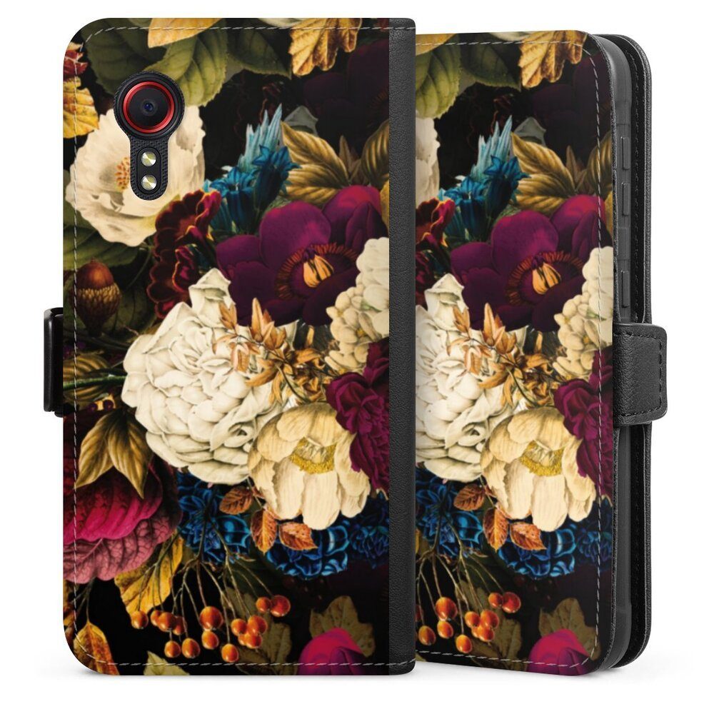 Handyhülle Vintage Blumen Muster Dark Vintage Flowers