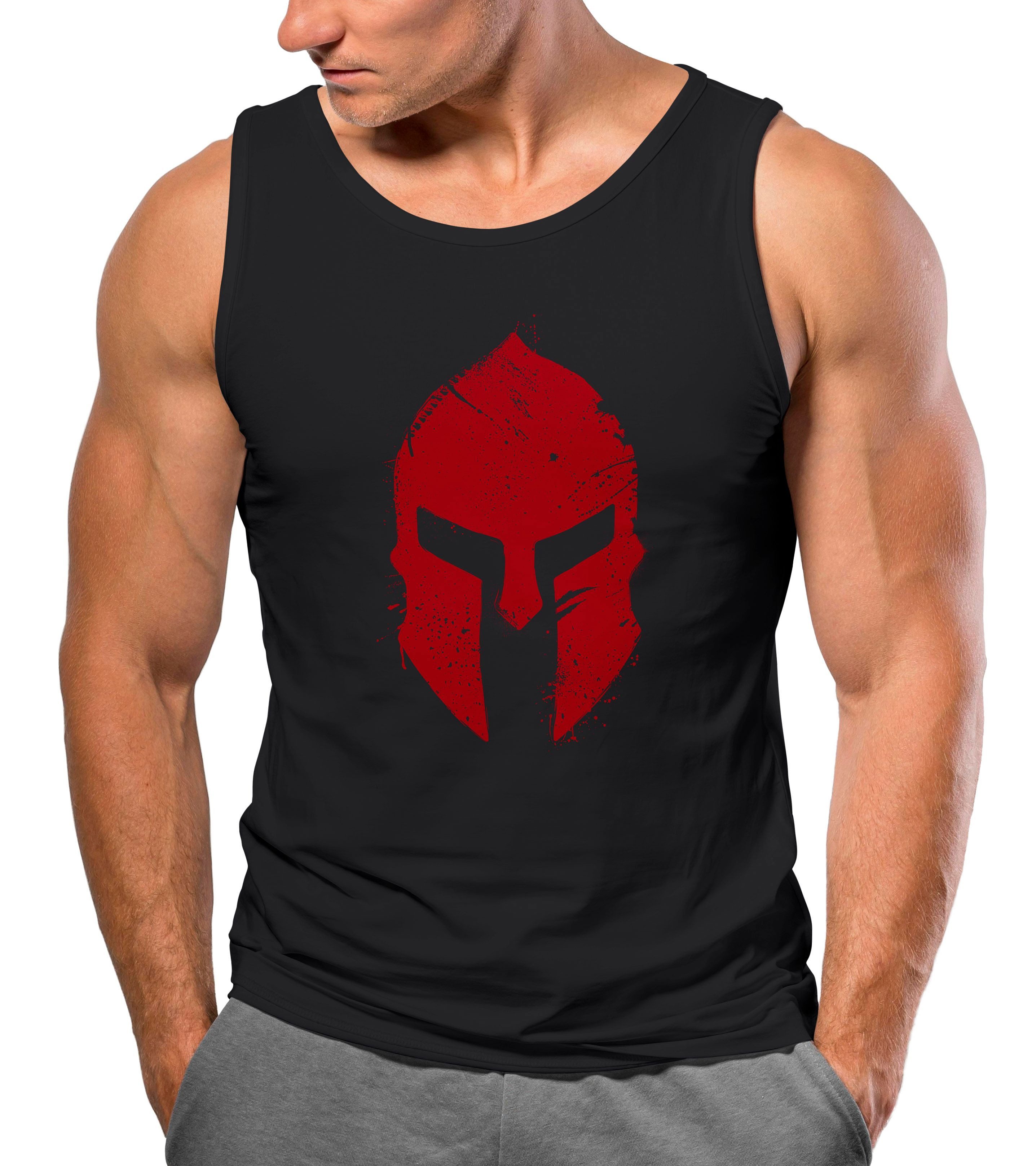 Neverless Tanktop Herren Tank-Top Print Sparta-Helm Aufdruck Gladiator Krieger Warrior mit Print