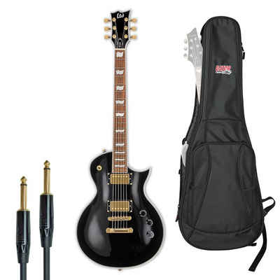 ESP LTD E-Gitarre ESP LTD EC-256BLK E-Gitarre mit Gator Tasche und Kabel, Mit Gig Bag und Kabel