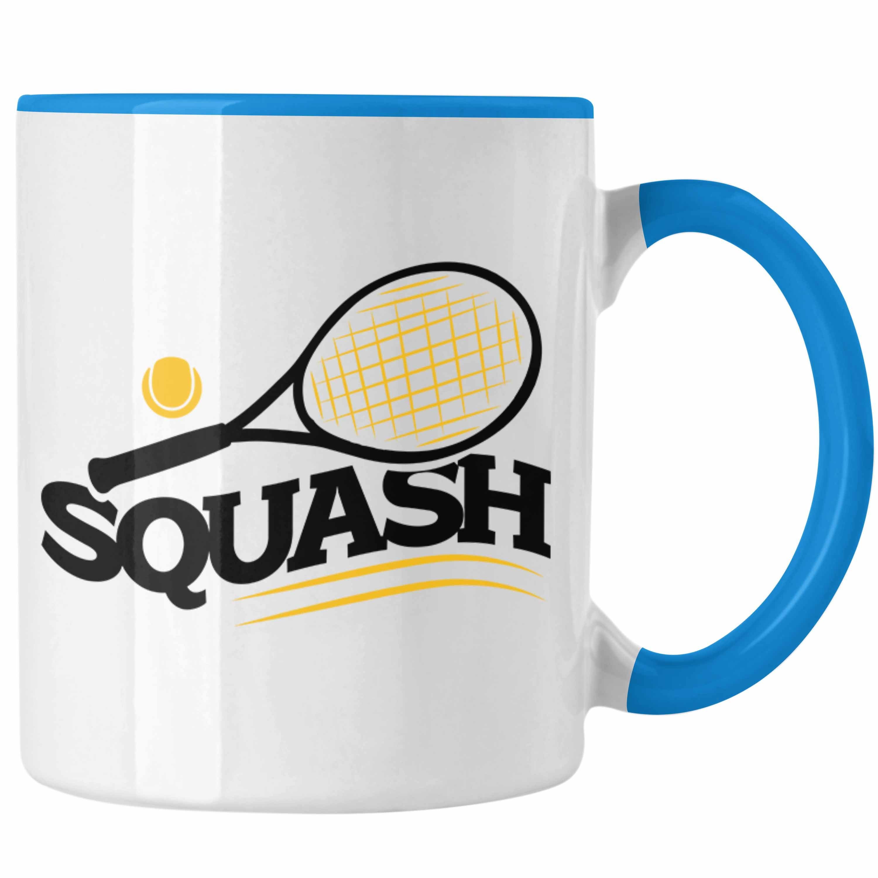 Trendation Lustige Squash-Tasse Squash-Spieler Geschenk Blau Tasse für