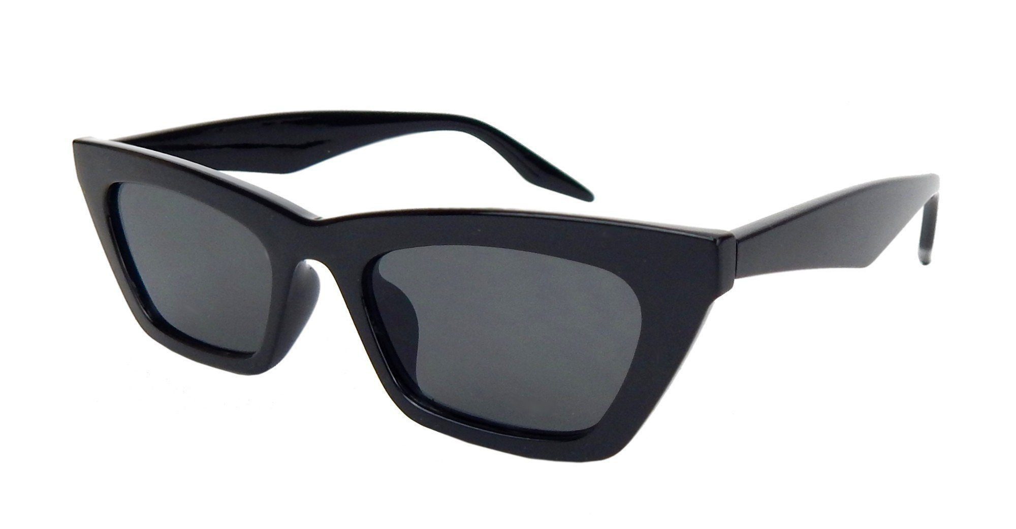 Ella Jonte Sonnenbrille Retro-Sonnenbrille – Schmal & Eckig im Trend-Look UV400 im Stoffetui