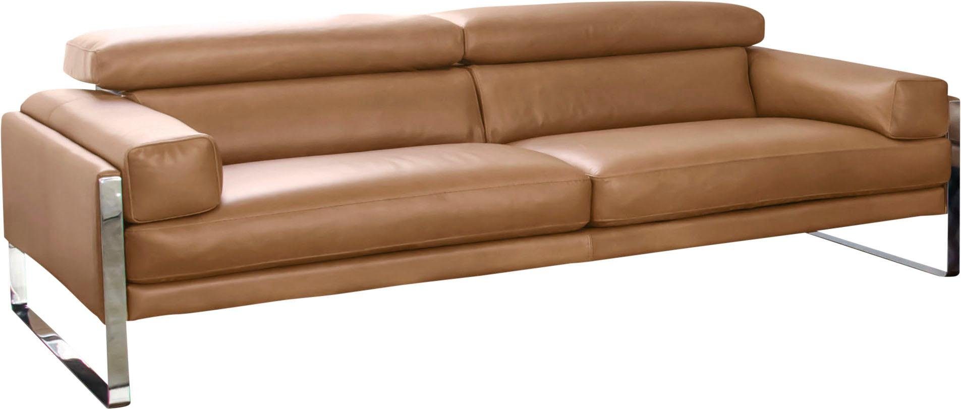 CALIA ITALIA 2,5-Sitzer Romeo, Designsofa der Extraklasse mit tollem Sitzkomfort, Designkufenfuß und hochwertigem Lederbezug
