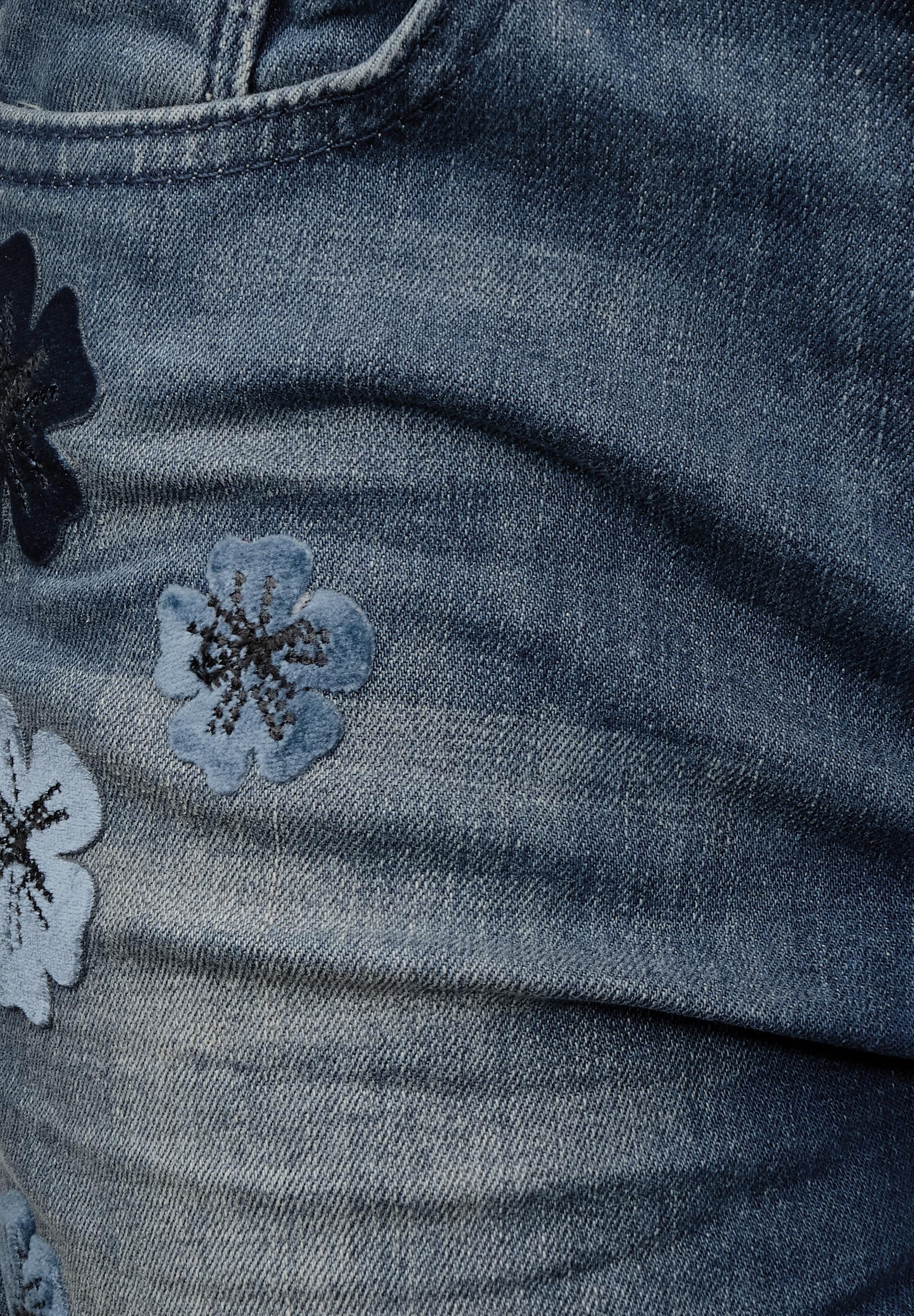CECIL 5-Pocket-Jeans Samtblüten Denim Charlize