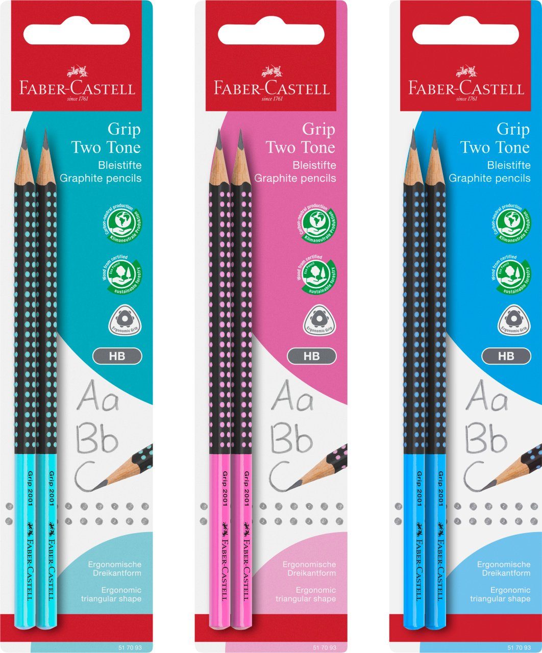 Faber-Castell Bleistift Two Bleistift Tone Grip Blisterkarte B