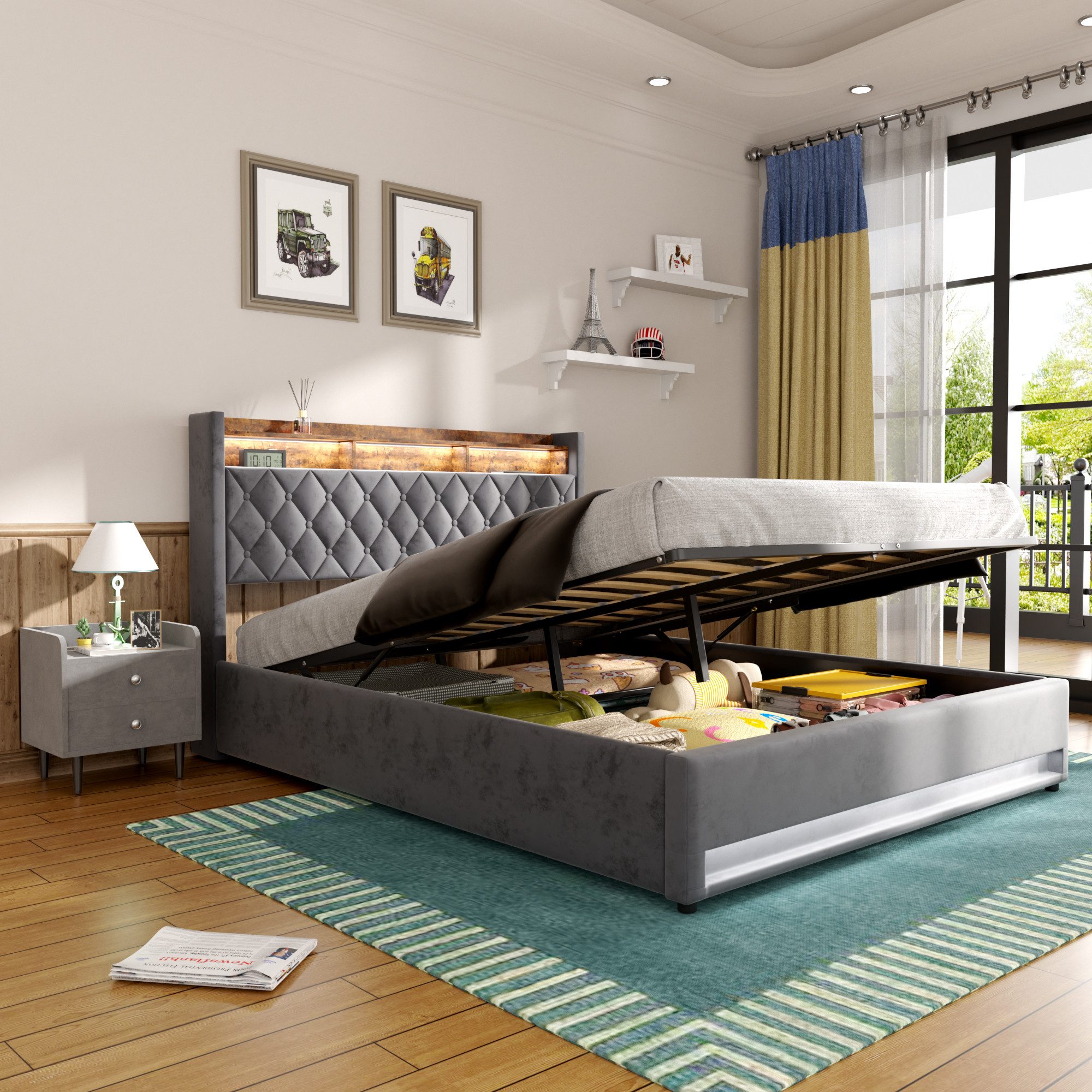 STILVORA Polsterbett 140×190 mit bettkasten,Boxspringbett mit günstig online kaufen