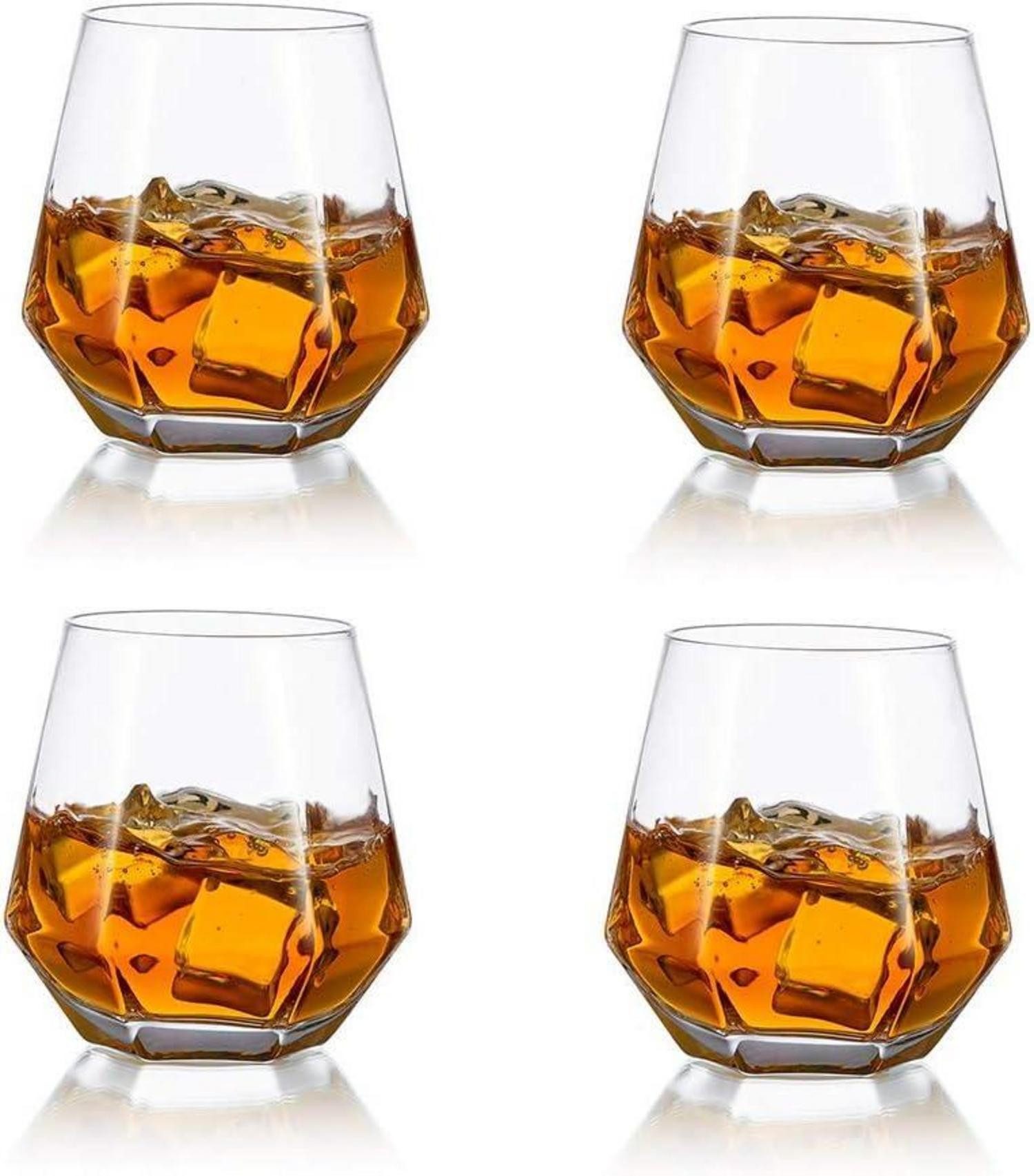 Whiskyglas Diamond Whisky Glasses 4er-Set Scotchglas 300 Ml Moderner Look Männer