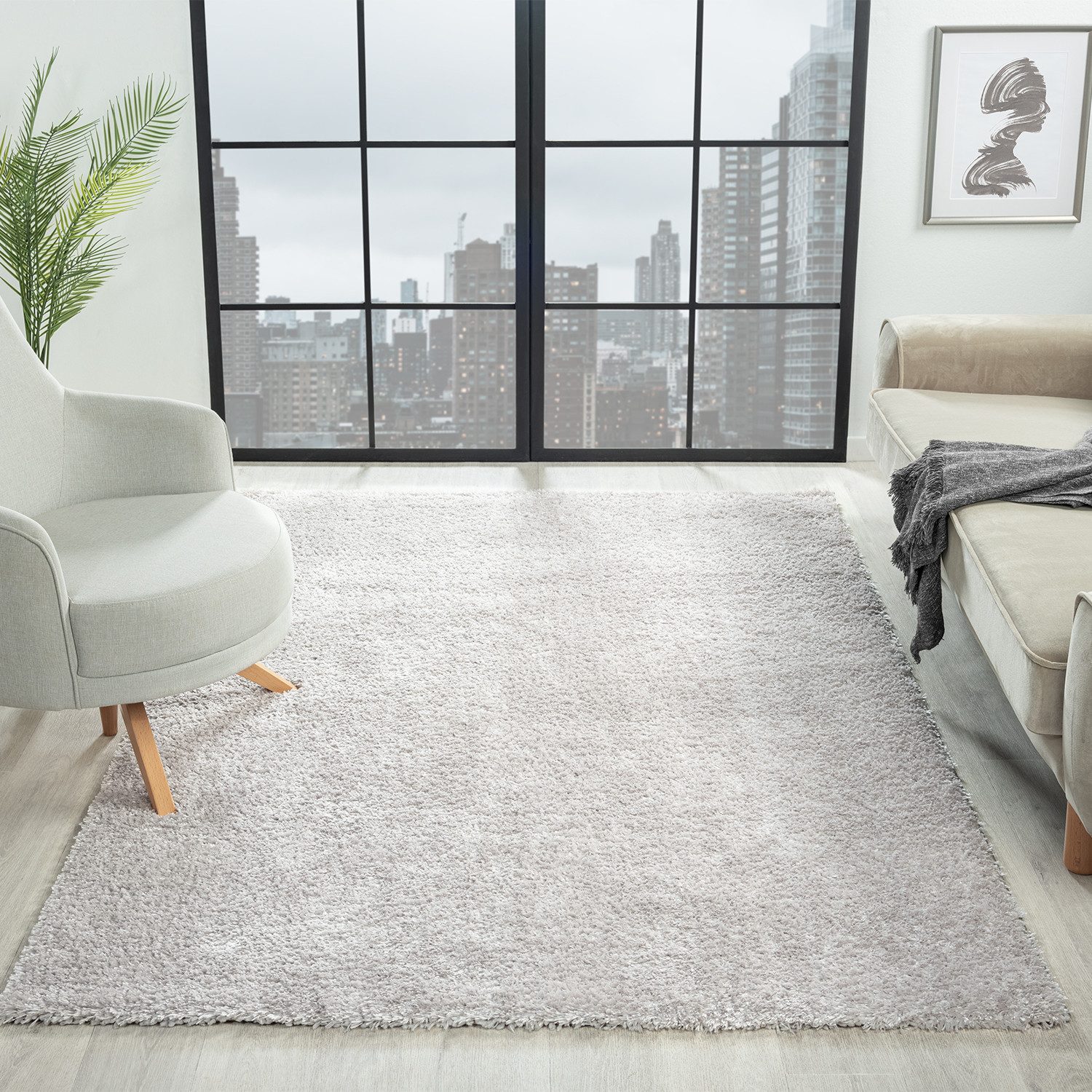 Vimoda Hochflor-Teppich Teppich Shaggy Langflor Wohnzimmer günstig online kaufen