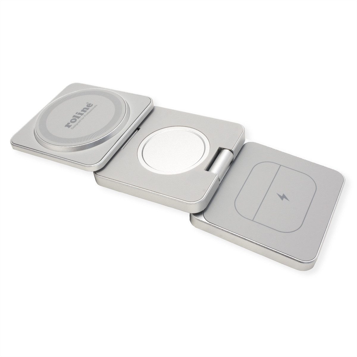 ROLINE 3-in-1 Induktions-Ladestation Tablet-Adapter, 100 cm, faltbar, für Apple