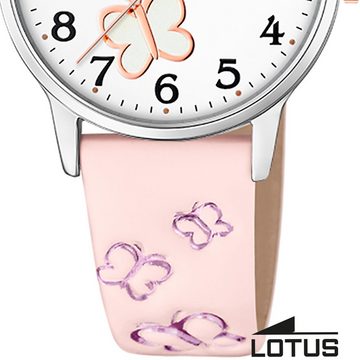 Lotus Chronograph Lotus Kinderuhr Leder rosa Lotus Classic, (Chronograph), Kinder Armbanduhr rund, klein (ca. 30mm), Edelstahl