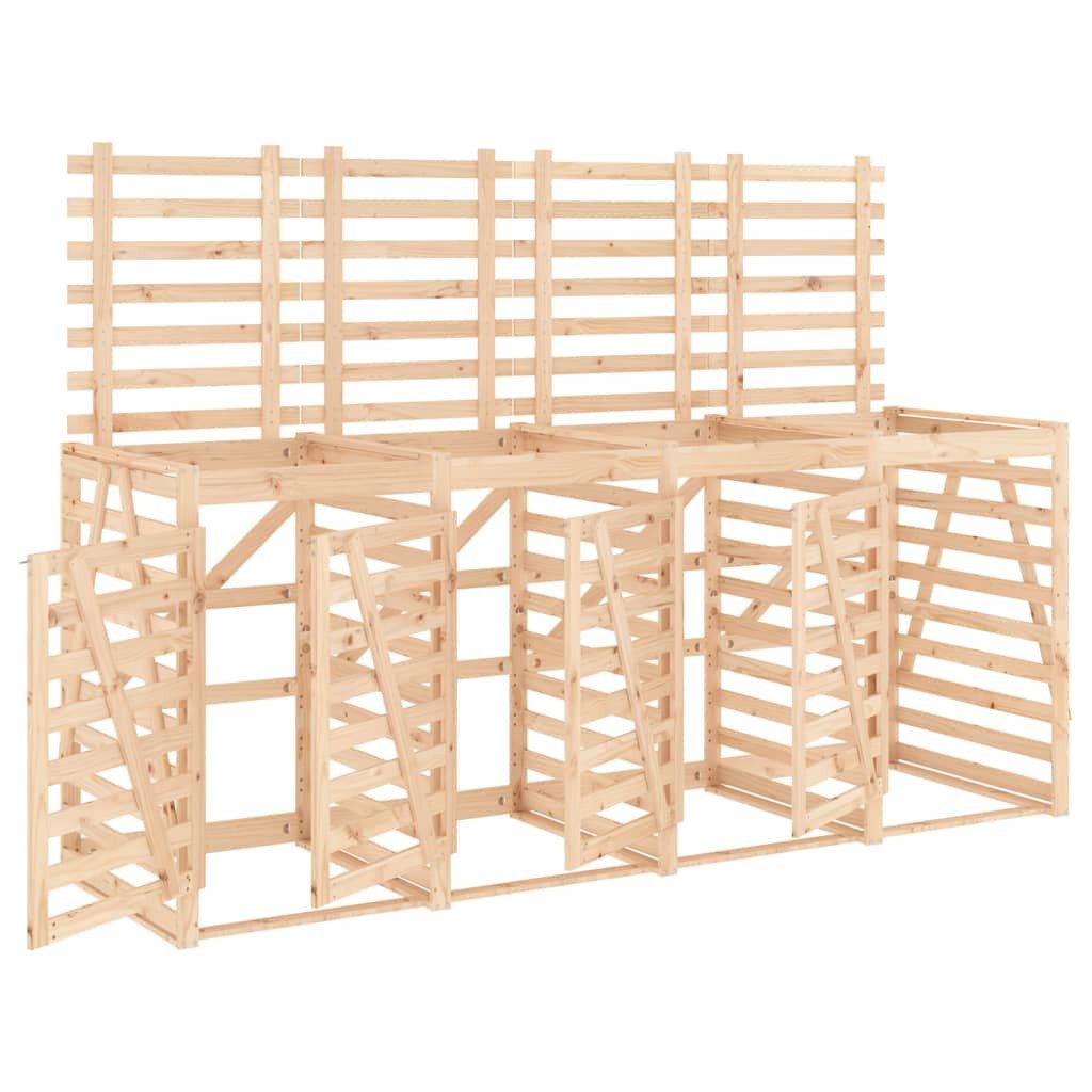 vidaXL Mülltonnenbox Mülltonnenbox für 4 Tonnen Massivholz Kiefer