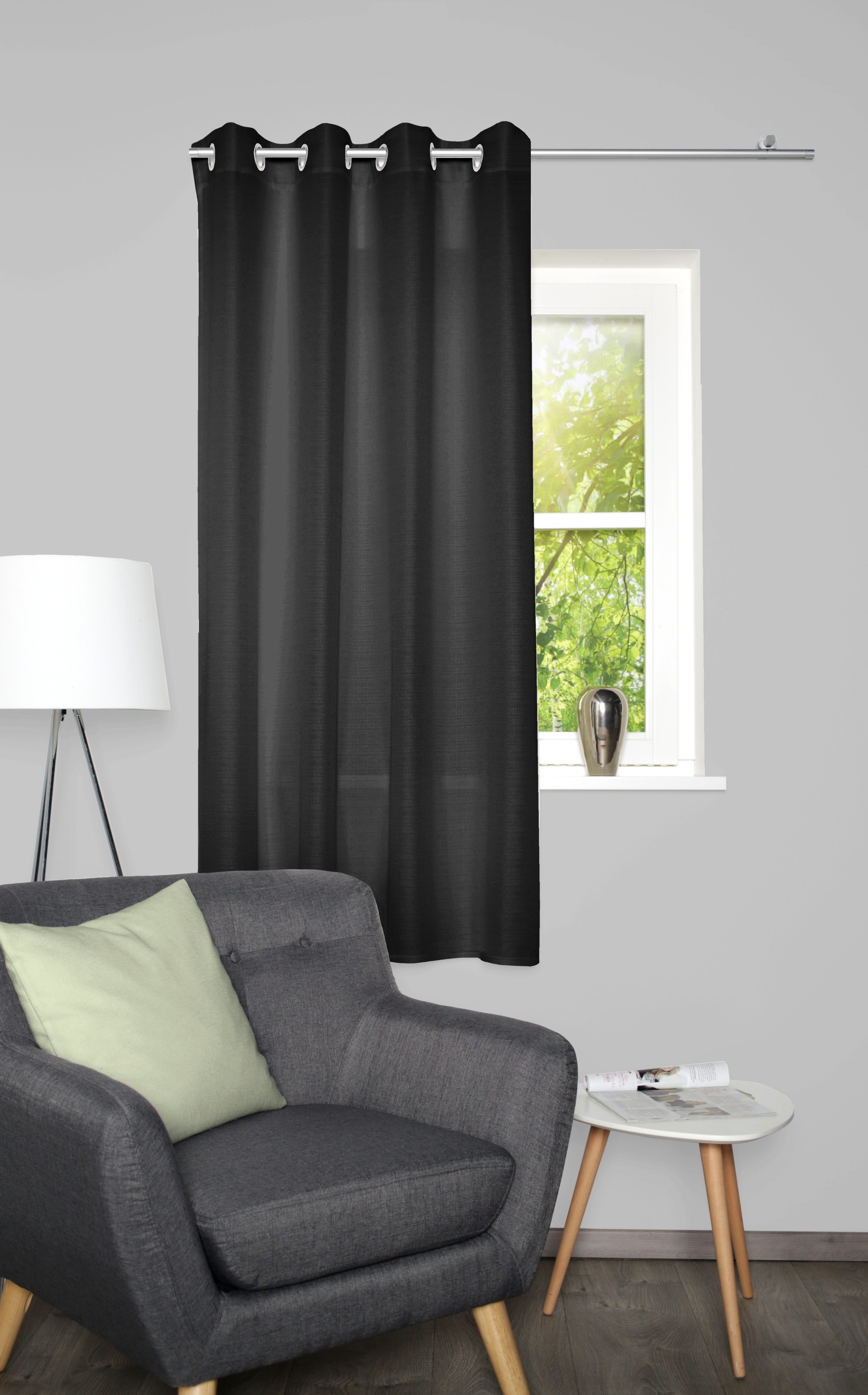 Home Basics Vorhang BENOGA (1 St), Ösen, blickdicht, Ösenschal, Uni, Dekostruktur