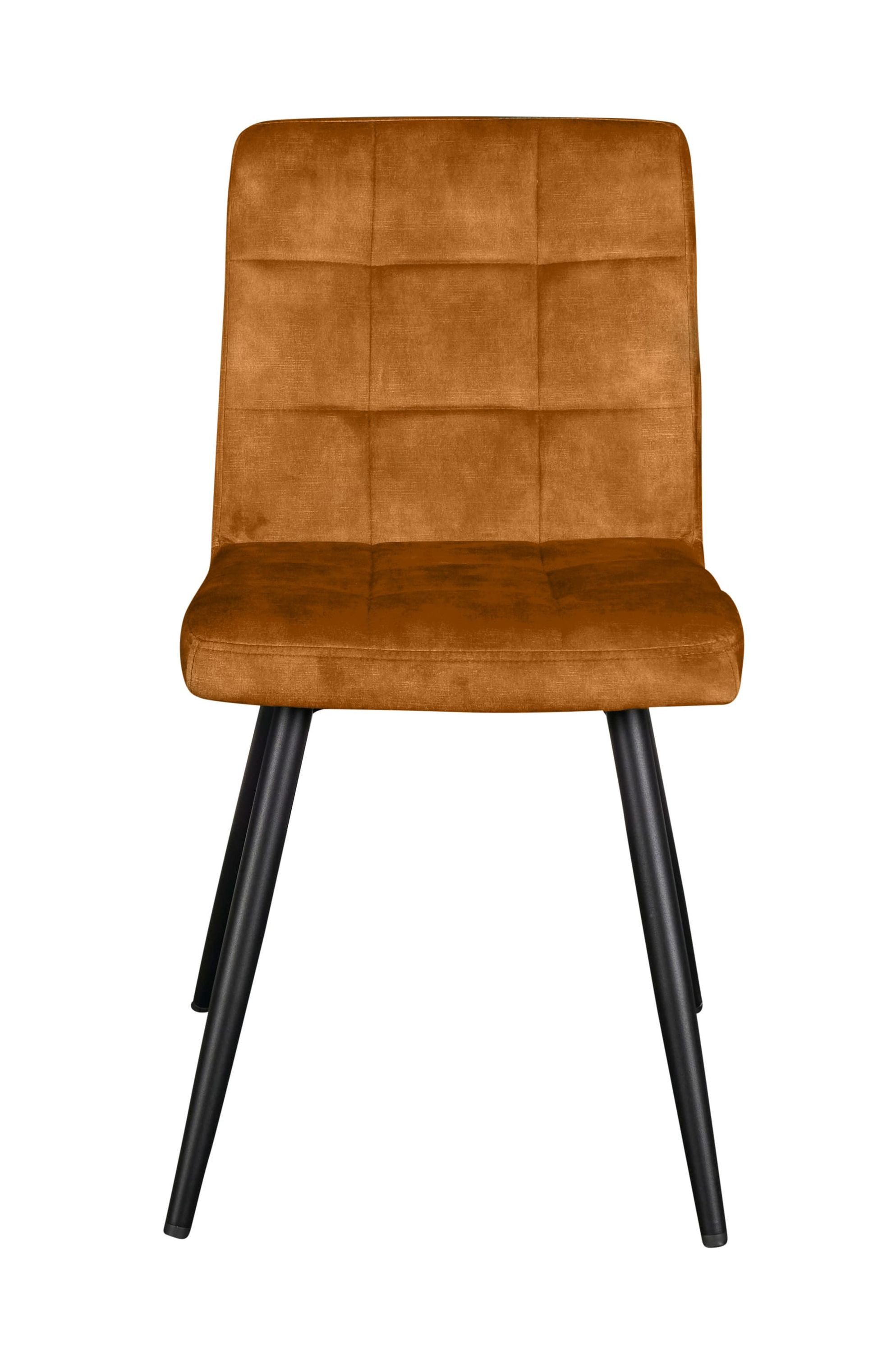 LC Home Esszimmerstuhl LC Home Barnet Esszimmerstuhl Samt Senfgelb 47x58,5x82,5cm – Bild 4 von 5