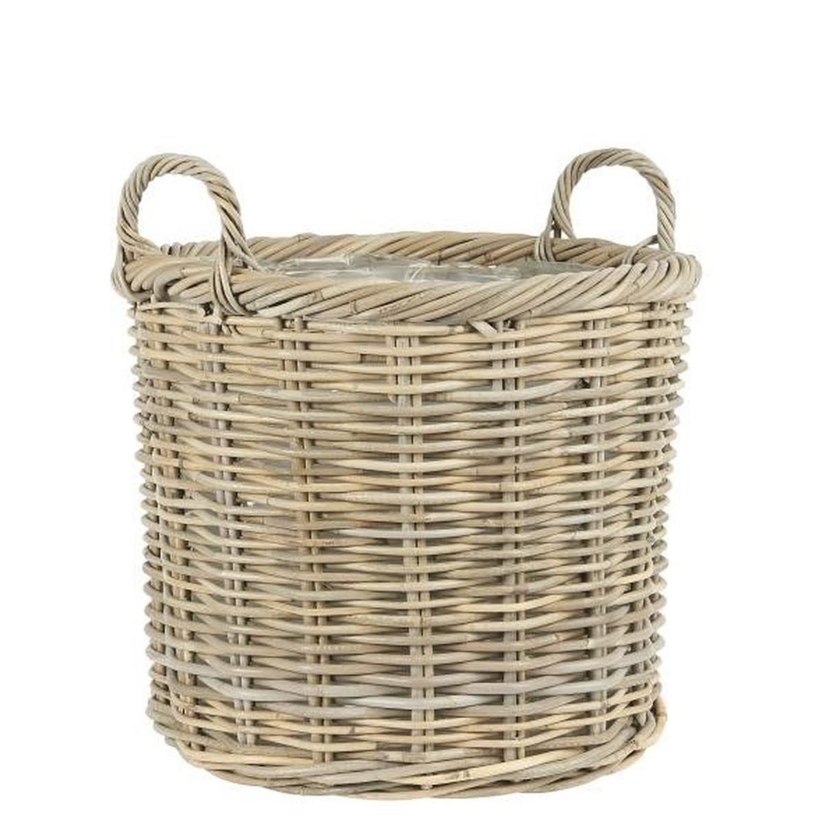 Ib Laursen Aufbewahrungskorb Rattankorb mit Kunststoffauskleidung, vielseitig nutzbar