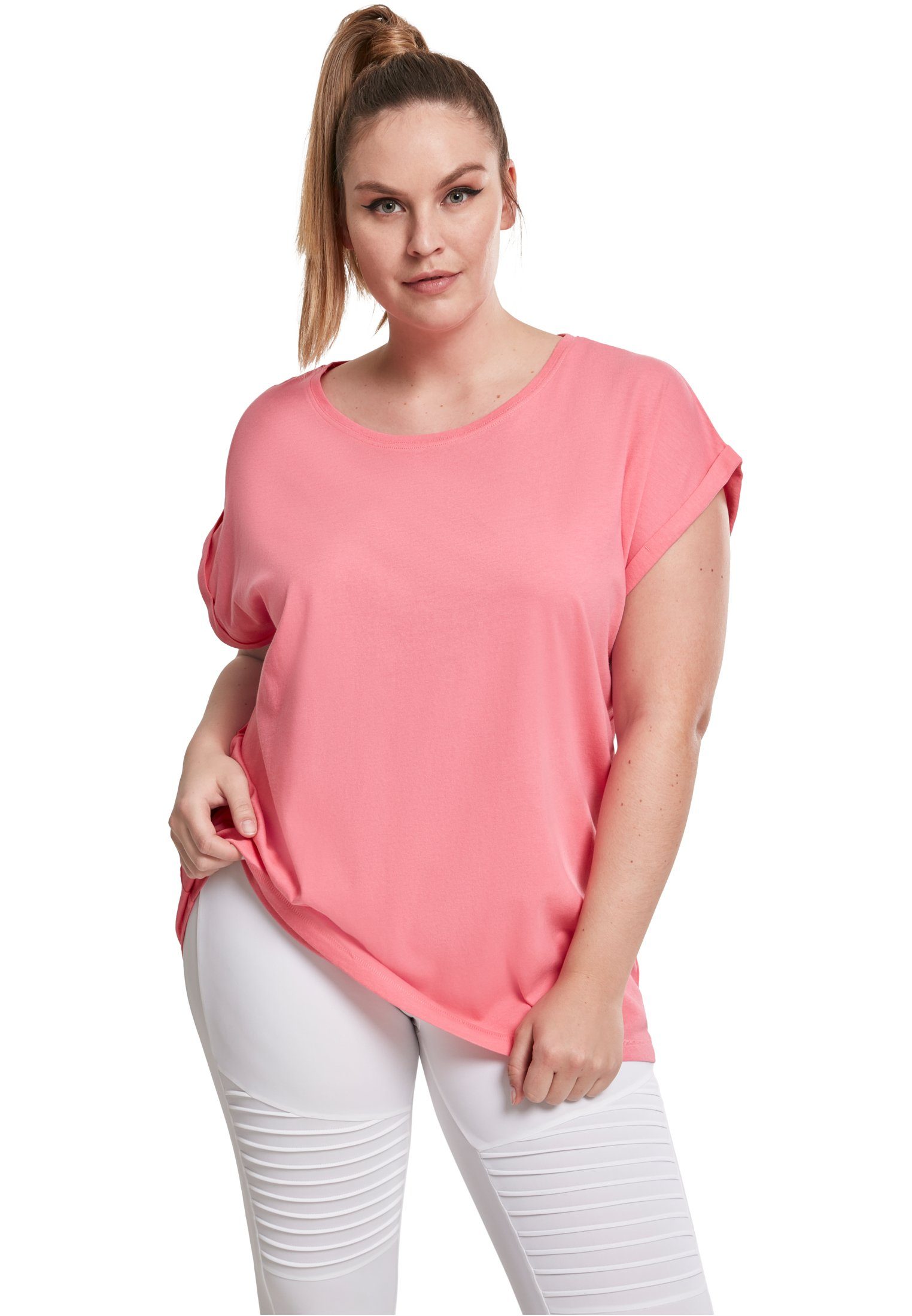 URBAN CLASSICS T-Shirt TB771 Extended Shoulder pinkgrapefruit