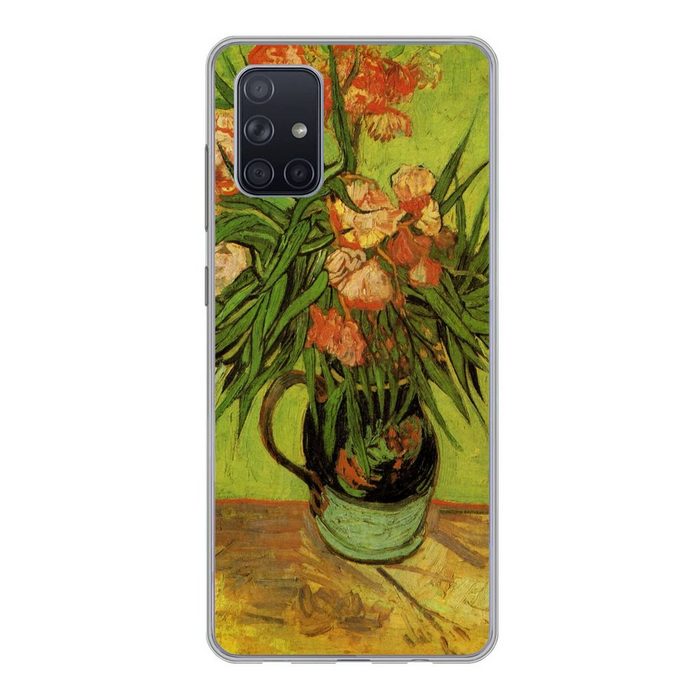 MuchoWow Handyhülle Stillleben Vase mit Oleander und Büchern - Vincent van Gogh Handyhülle Samsung Galaxy A51 5G Smartphone-Bumper Print Handy