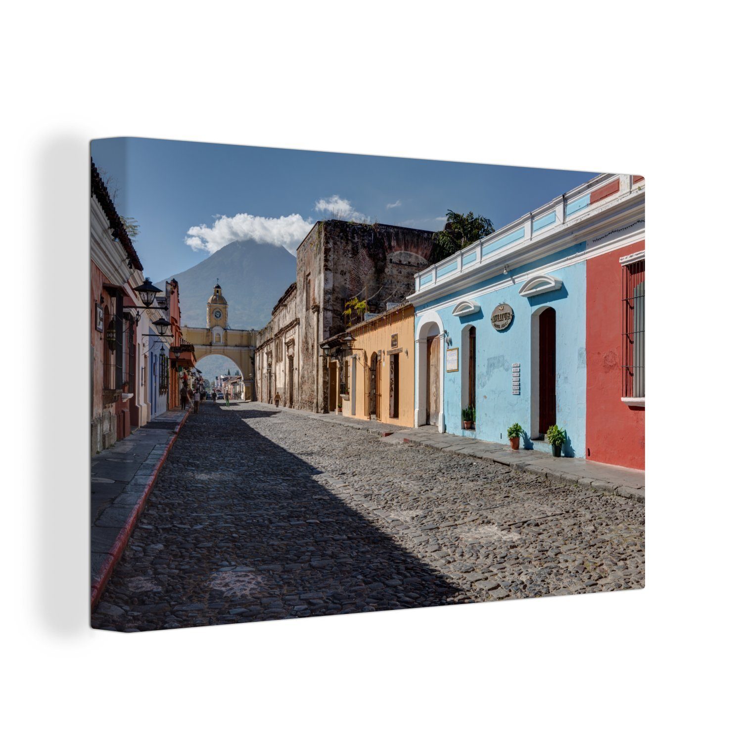 OneMillionCanvasses® Leinwandbild Die bunten Straßen von Guatemala-Stadt in Nordamerika, (1 St), Wandbild Leinwandbilder, Aufhängefertig, Wanddeko, 30x20 cm