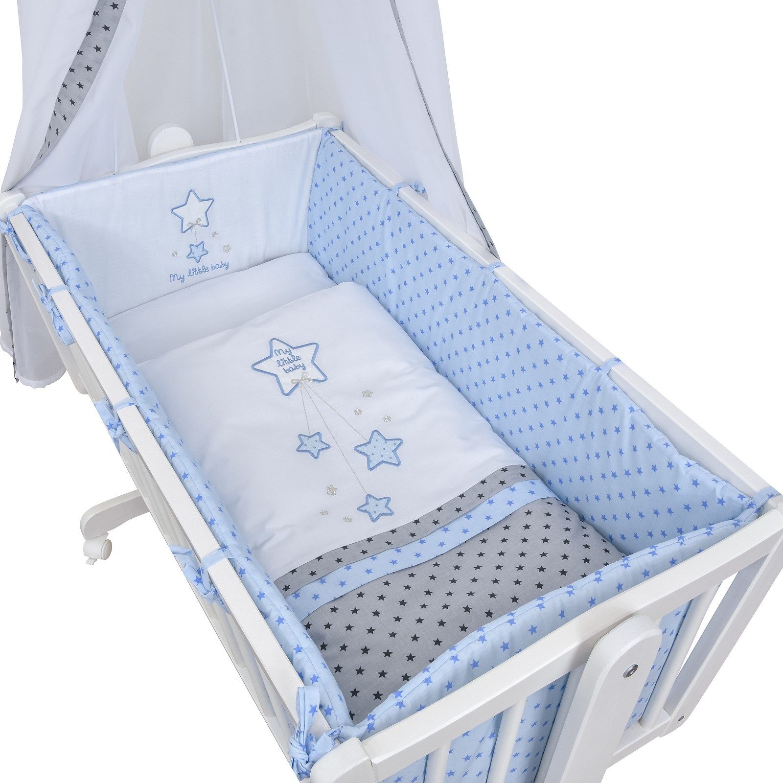 Baby-Delux Stubenbett Babywiege Komplettset, Schaukelwiege Weiß günstig online kaufen