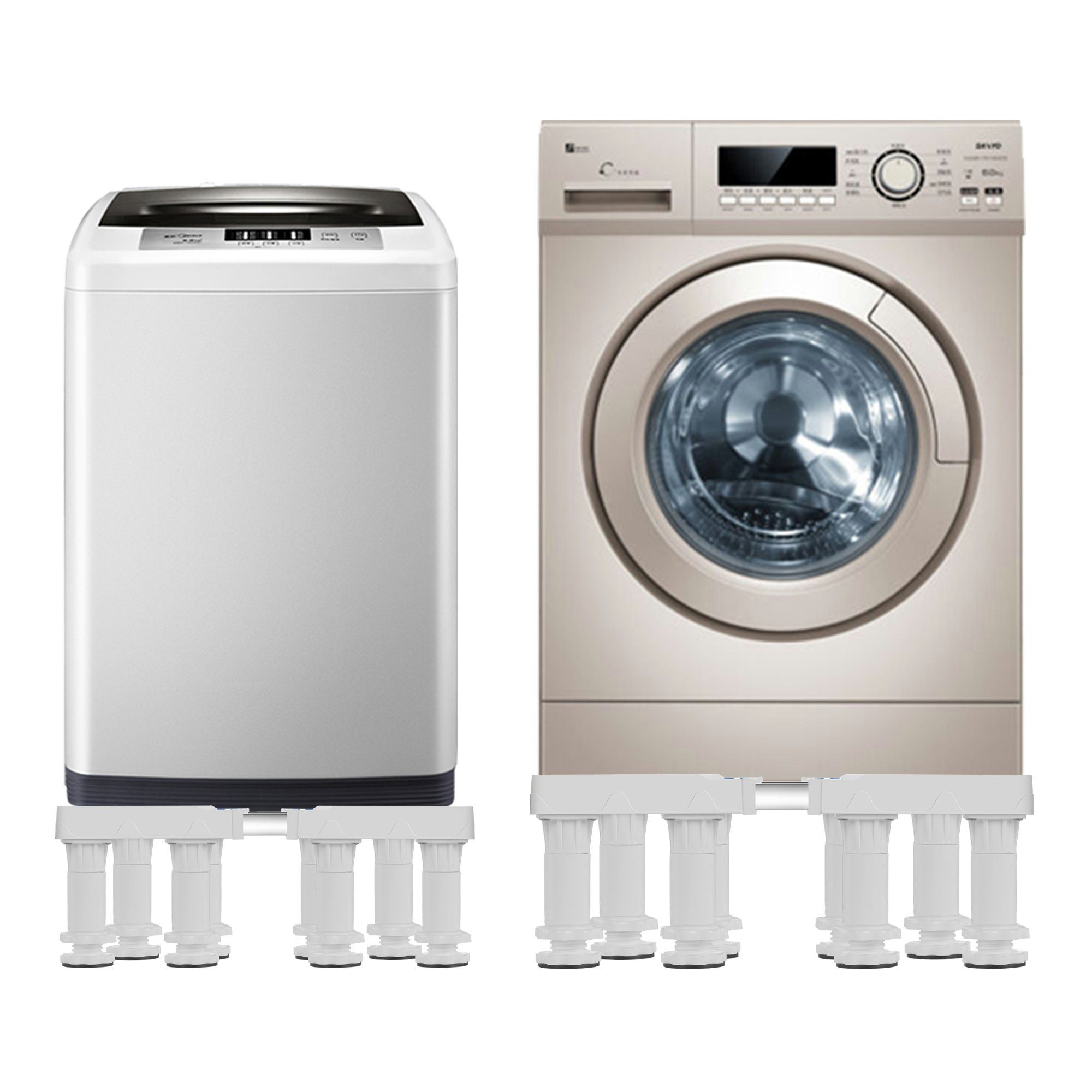 en.casa Waschmaschinenuntergestell, 8 »Kirburg« Sockel bis kg Weiß Füße höhenverstellbare 400