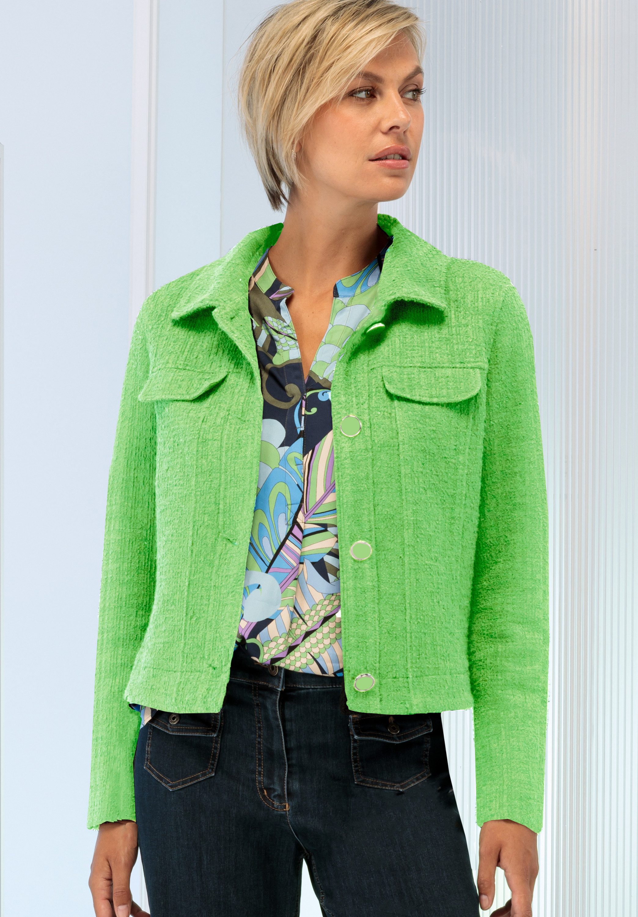bianca Kurzjacke VIOLET aus strukturierter Jerseyware günstig online kaufen
