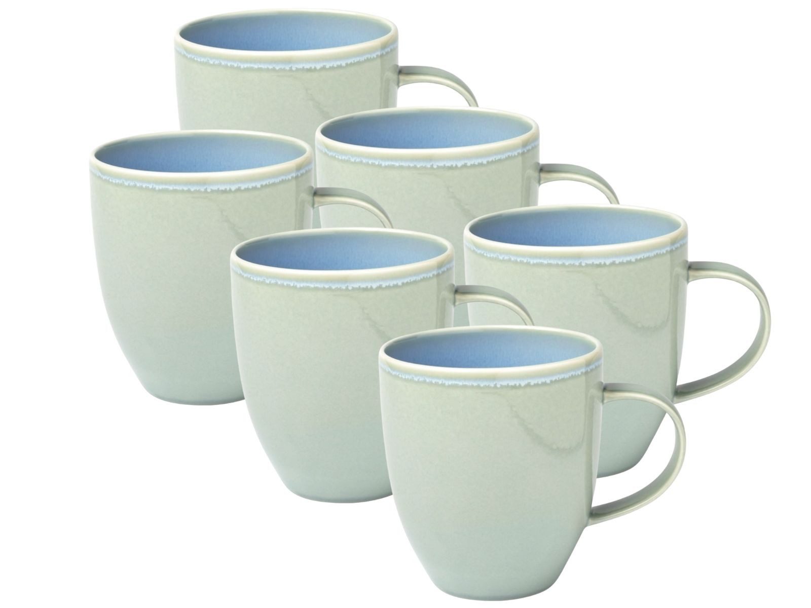 like. by Villeroy & Boch Geschirr-Set Crafted Blueberry Becher mit Henkel 0,35l Set6, Steingut