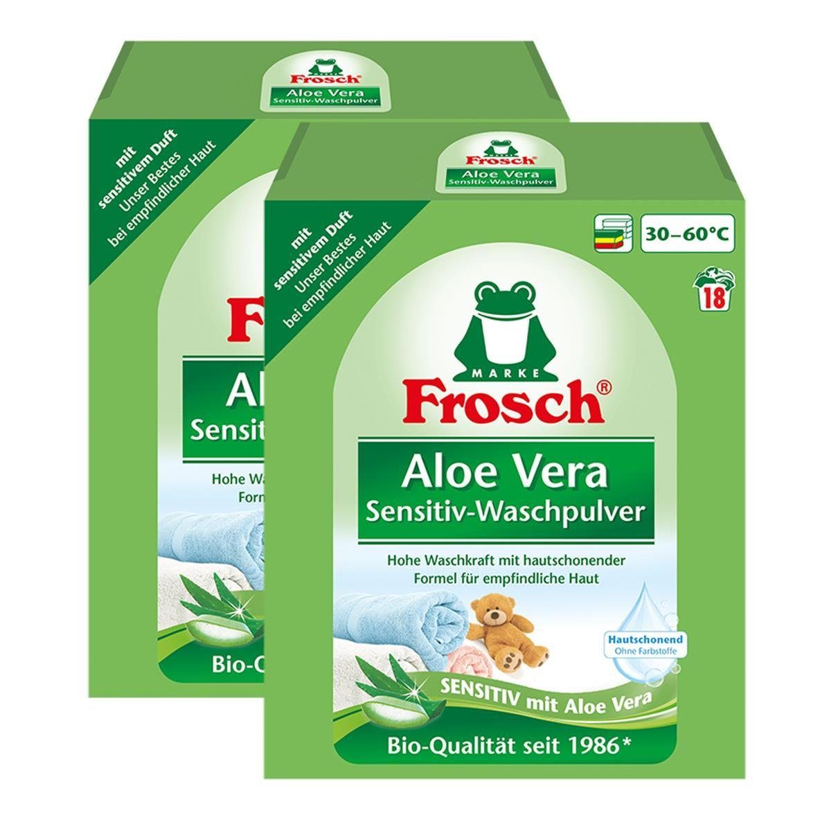 FROSCH Frosch Aloe Vera Sensitiv-Waschpulver 1,35 kg (2er Pack) Vollwaschmittel