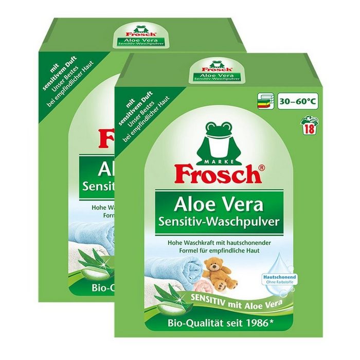 FROSCH Frosch Aloe Vera Sensitiv-Waschpulver 1 35 kg (2er Pack) Vollwaschmittel