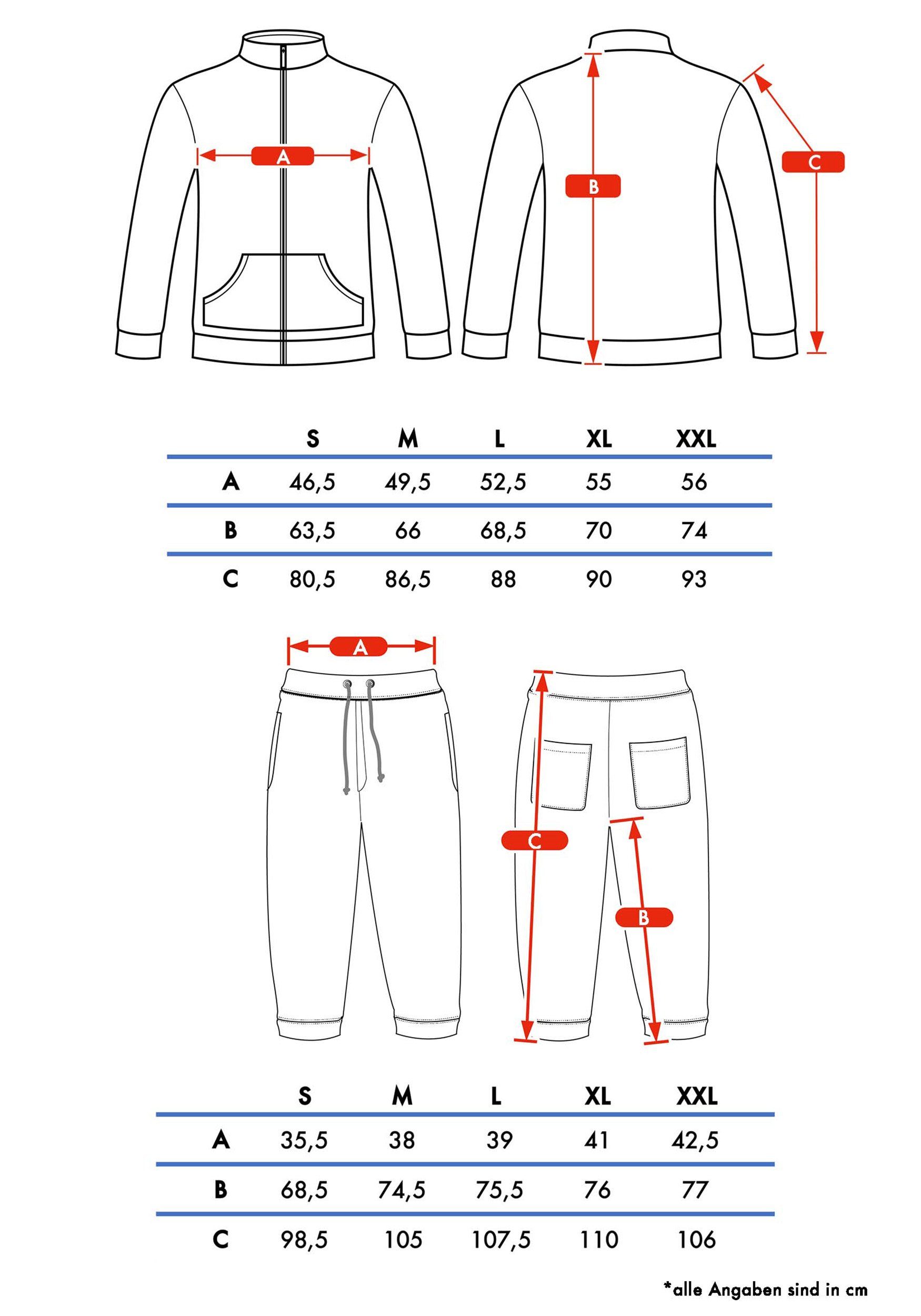 Universum Sportwear Jogginganzug Logo Side Stripe Sportanzug (Set), Trainingsanzug mit Stehkragen für Sport, Fitness und Freizeit
