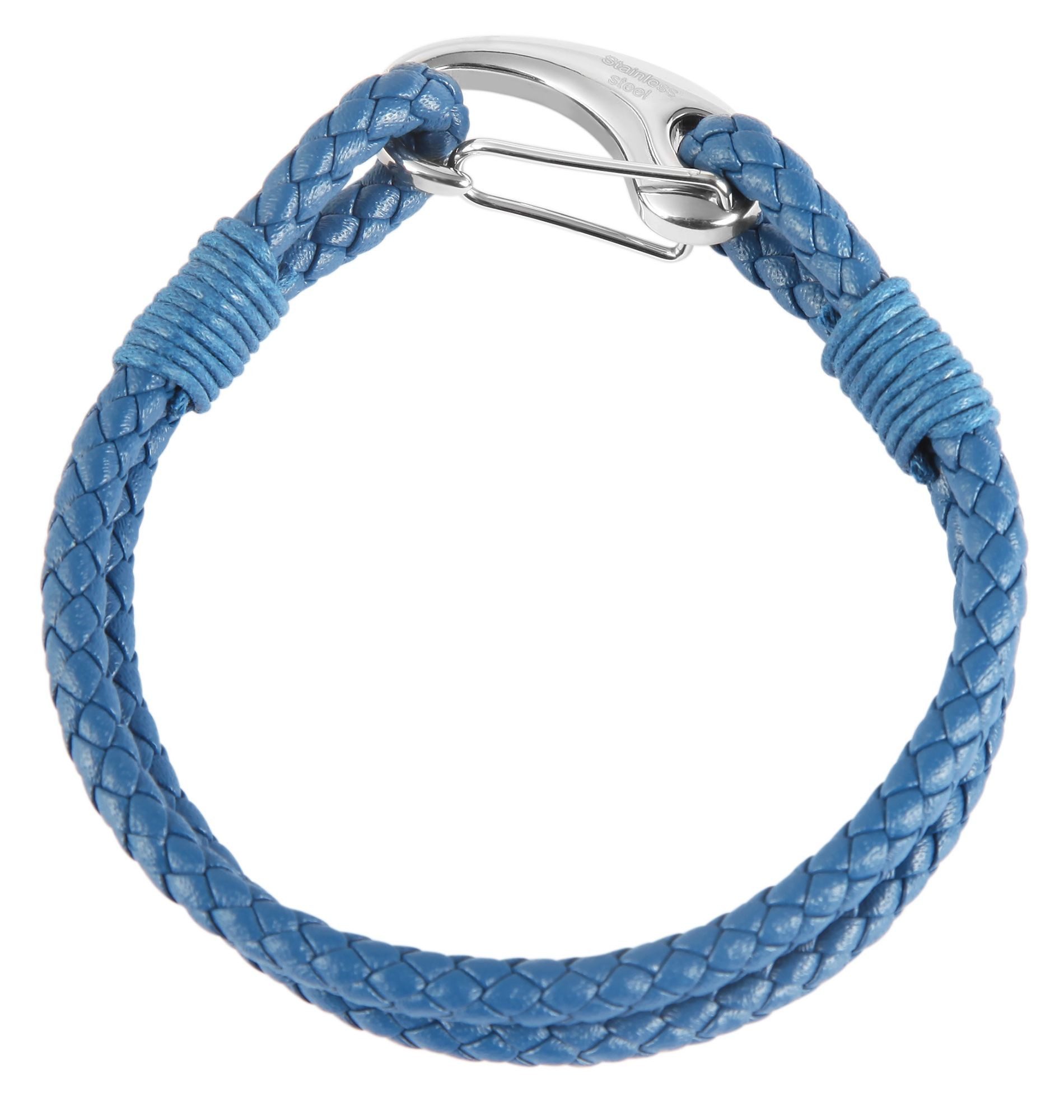 AKZENT Armband aus Echtleder geflochten mit Edelstahl – Bild 2 von 4