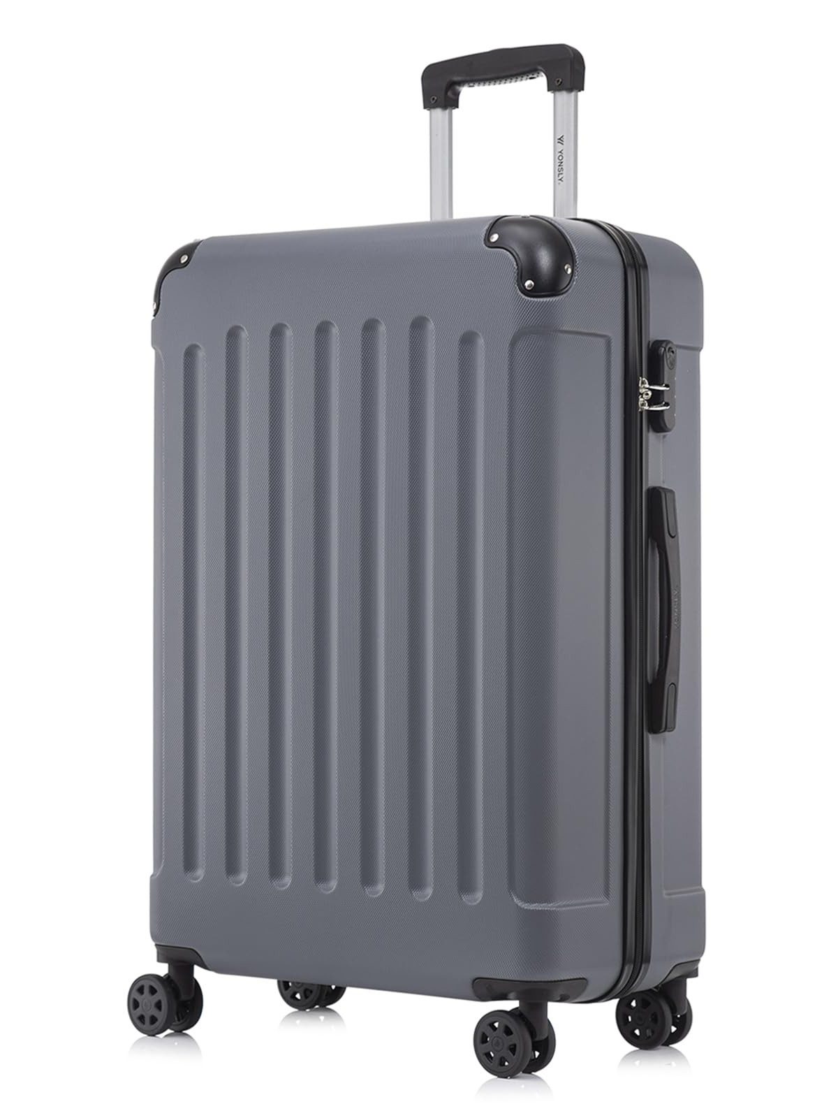YONSLY Hartschalen-Trolley Hartschalen-Koffer Trolley 360° Rollen, robuster Reisekoffer, 4 Rollen, mit Zahlenschloss, für Business und Urlaub 46/55/66/76 cm