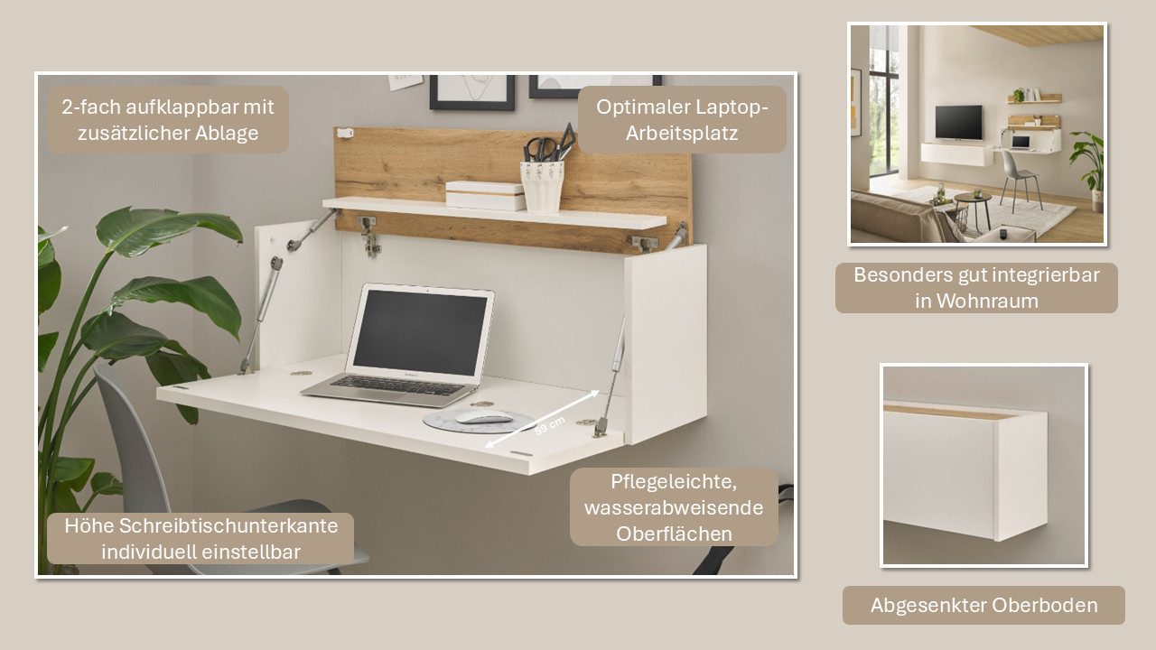 Home affaire Büromöbel-Set CiTY/GiRON, (Set, 4-tlg), Home Office