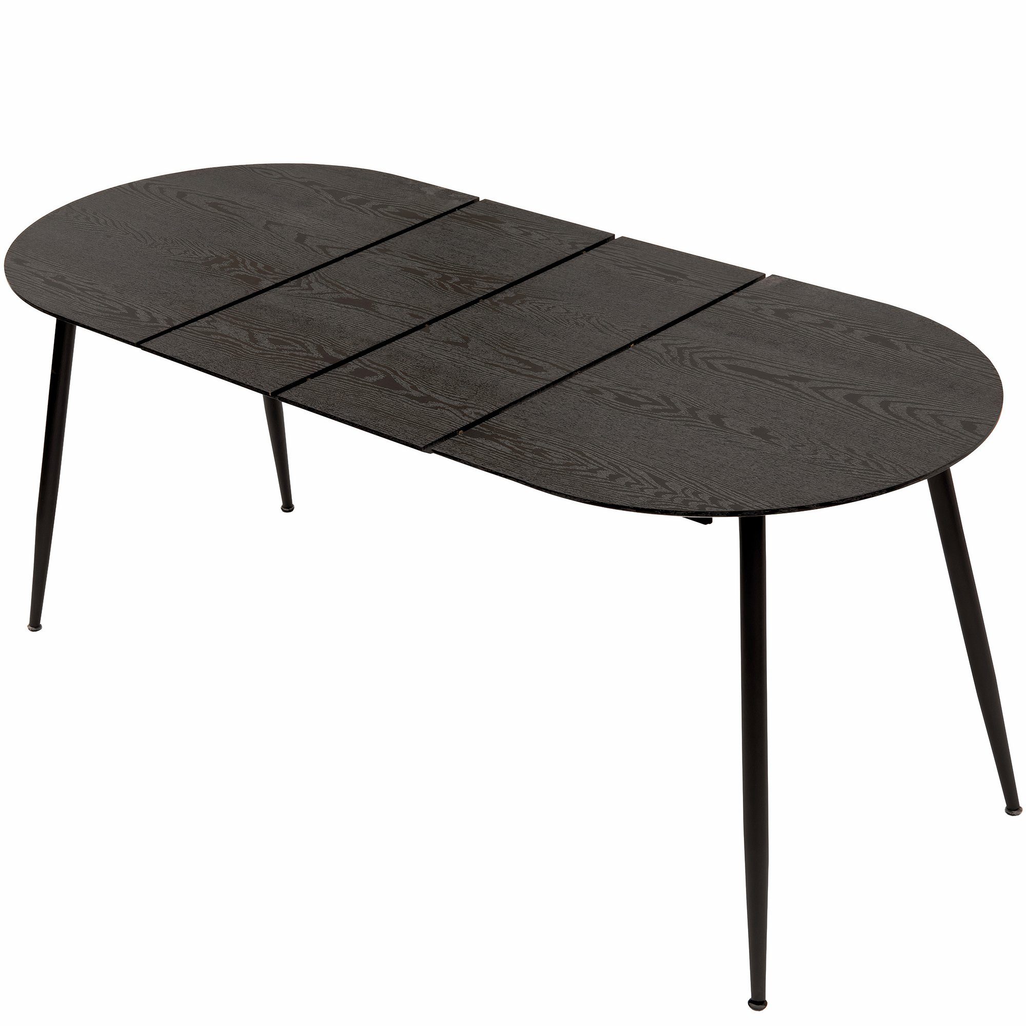 TRISENS Esstisch Rodrigo, Esstisch ausziehbar 120-150-180x80cm 4-10Pers. Ovaler Tisch Holz Optik